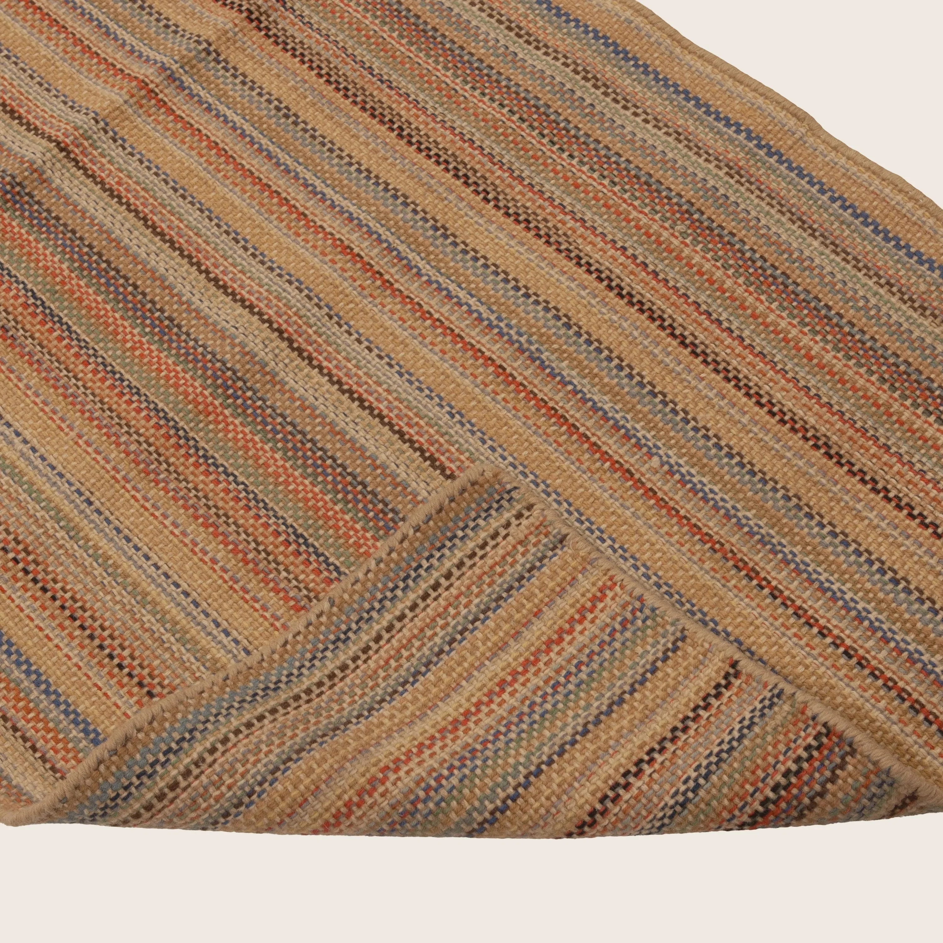 Multicolored Stripe Modern Tibetan Wool Runner - 2'9" x 30' - Image 4