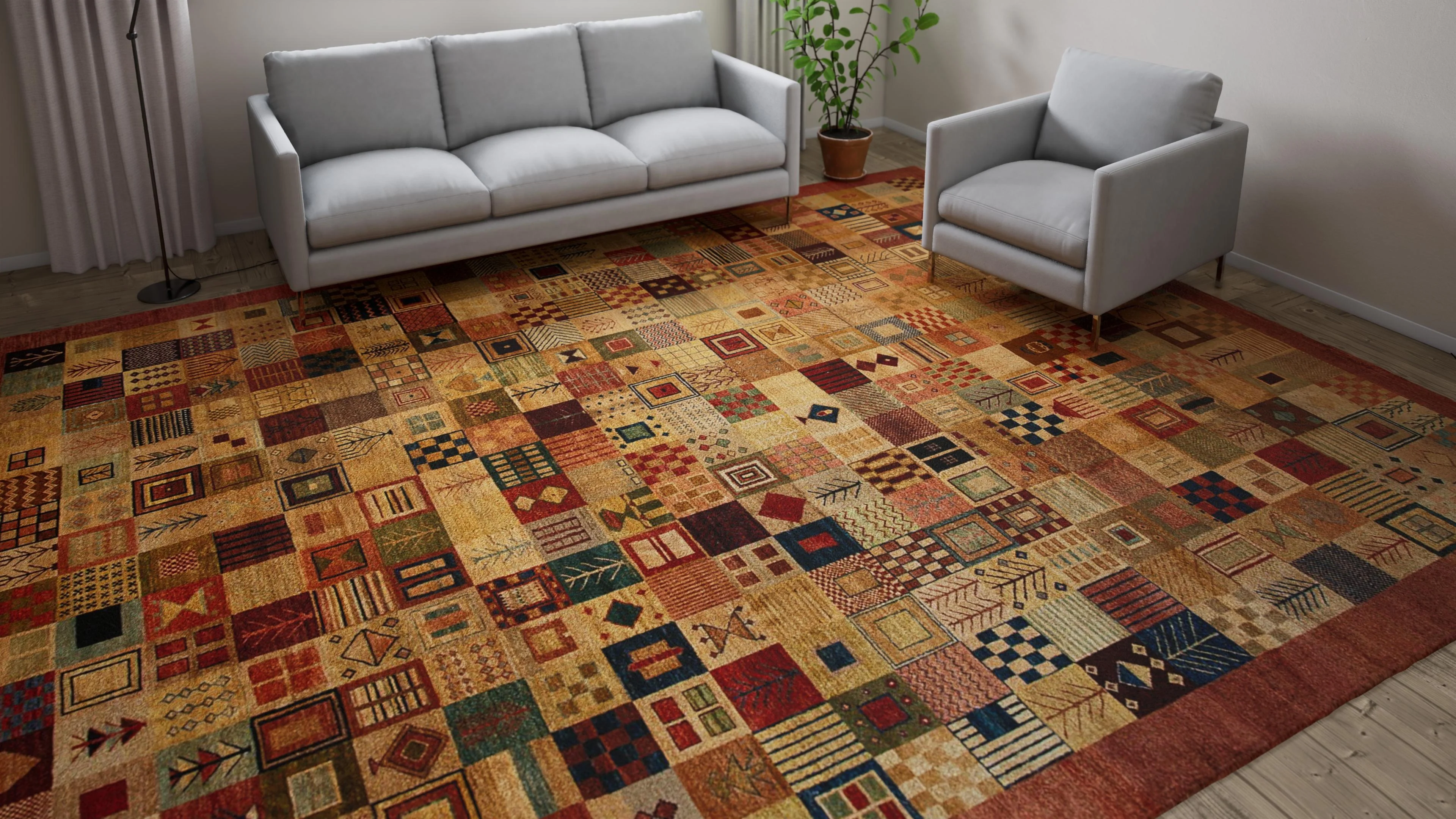 Red Modern Wool Rug - 11'3" x 14'1" - Image 8