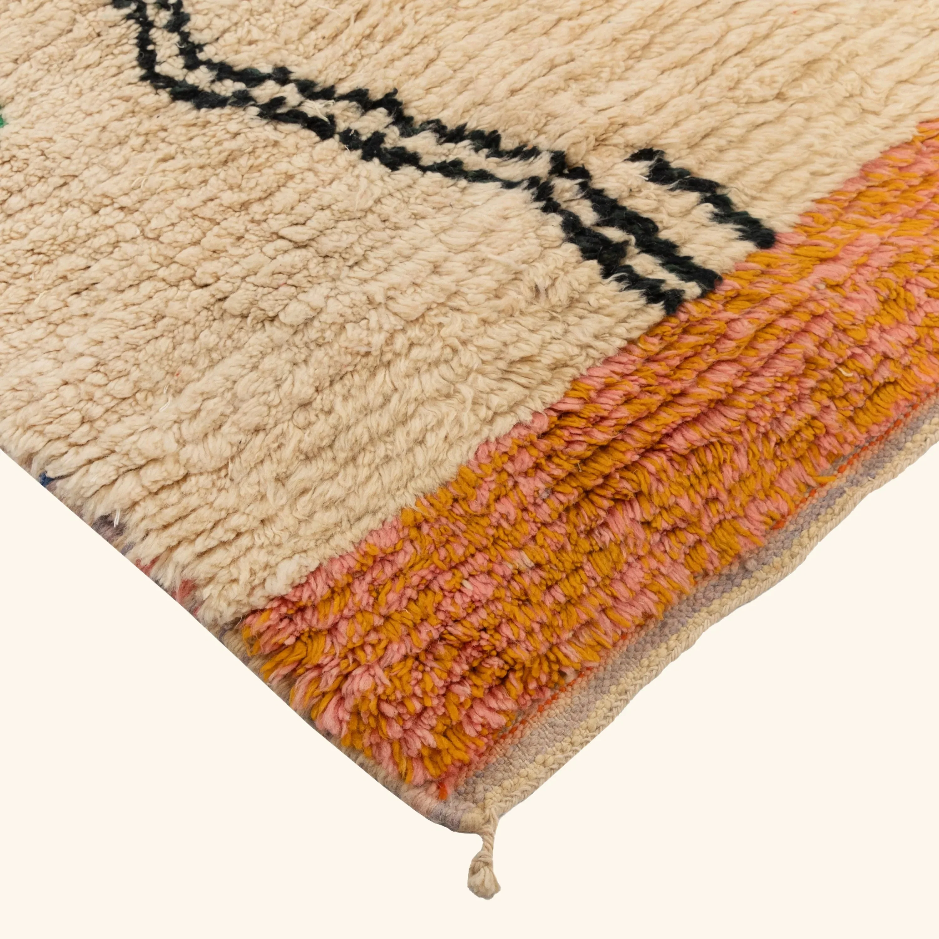 Beige Multicolored Moroccan Berber Wool Runner - 2'7" x 9'10" - Image 3
