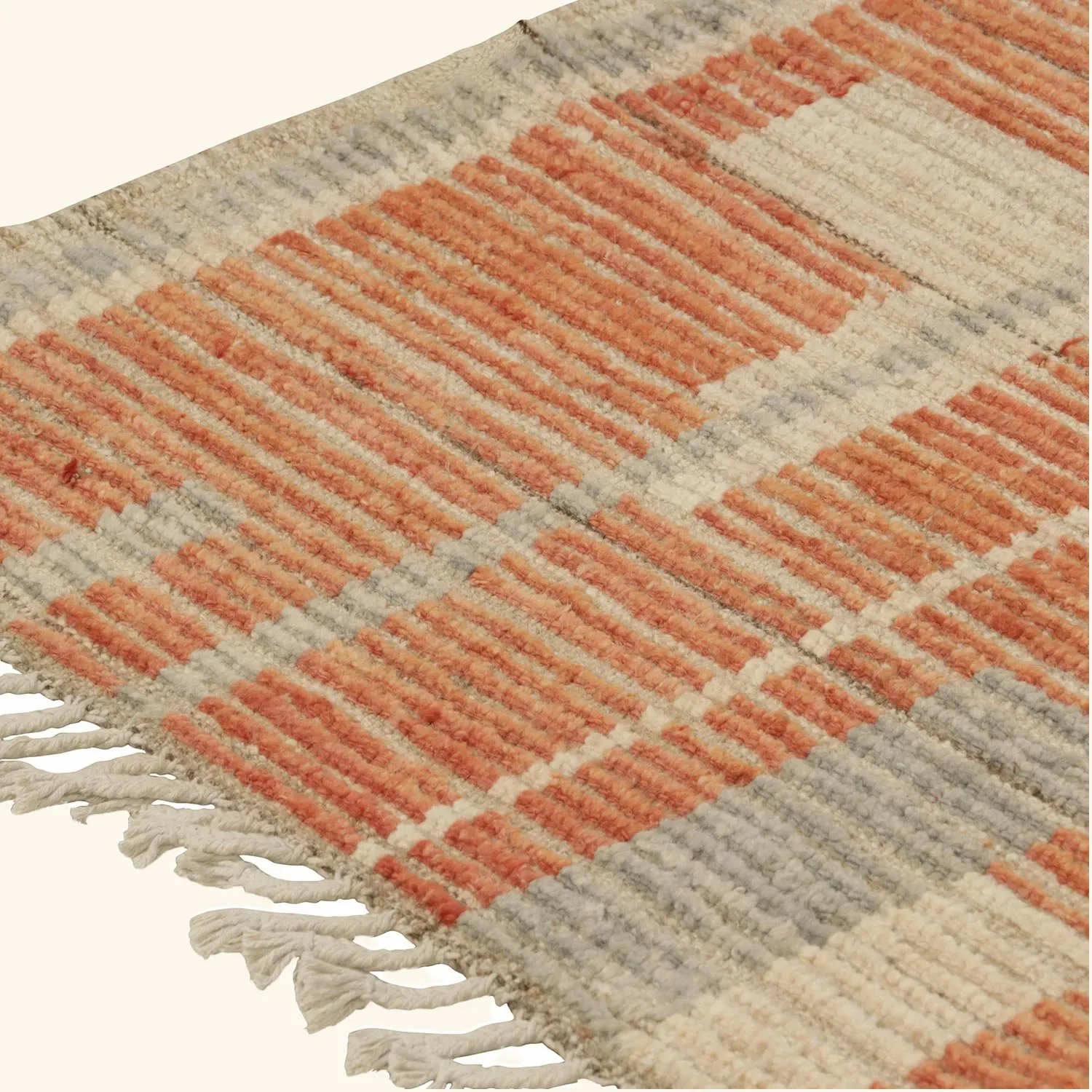 Orange & Grey Moroccan Wool Rug - 8'3" x 9'6" - Image 6