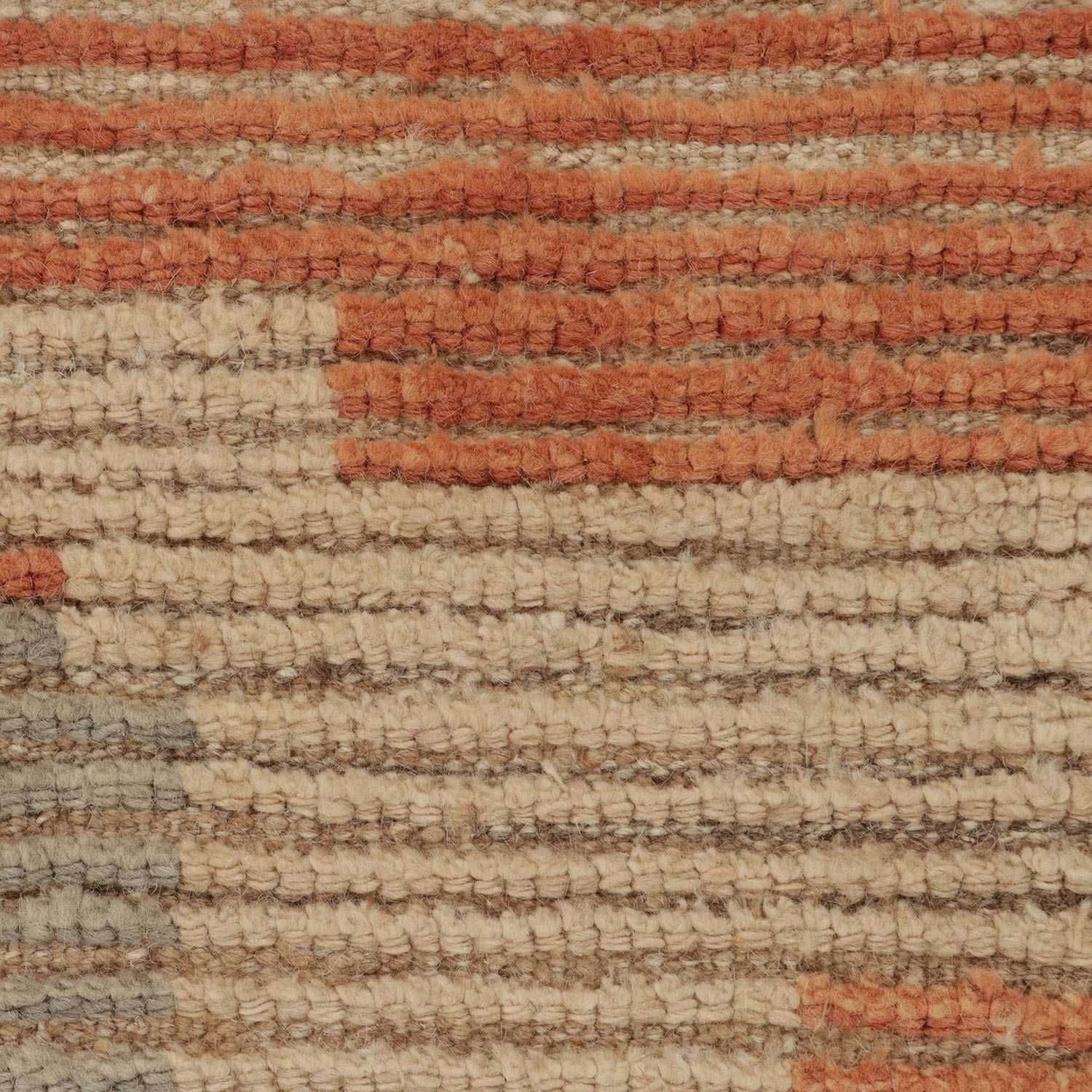 Orange & Grey Moroccan Wool Rug - 8'3" x 9'6" - Image 7