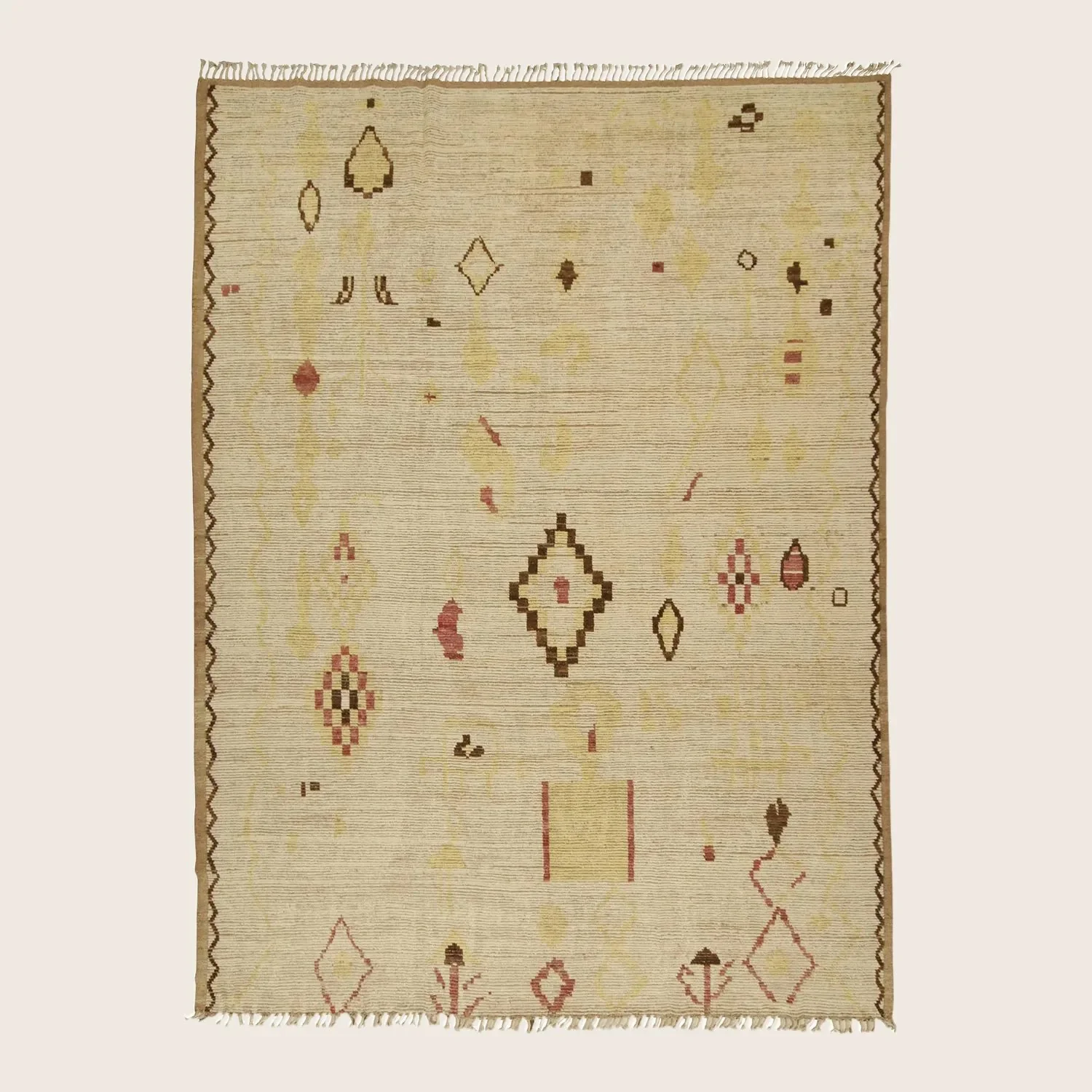 Beige Zameen Geometric Moroccan Rug 9'11" x 13'4"