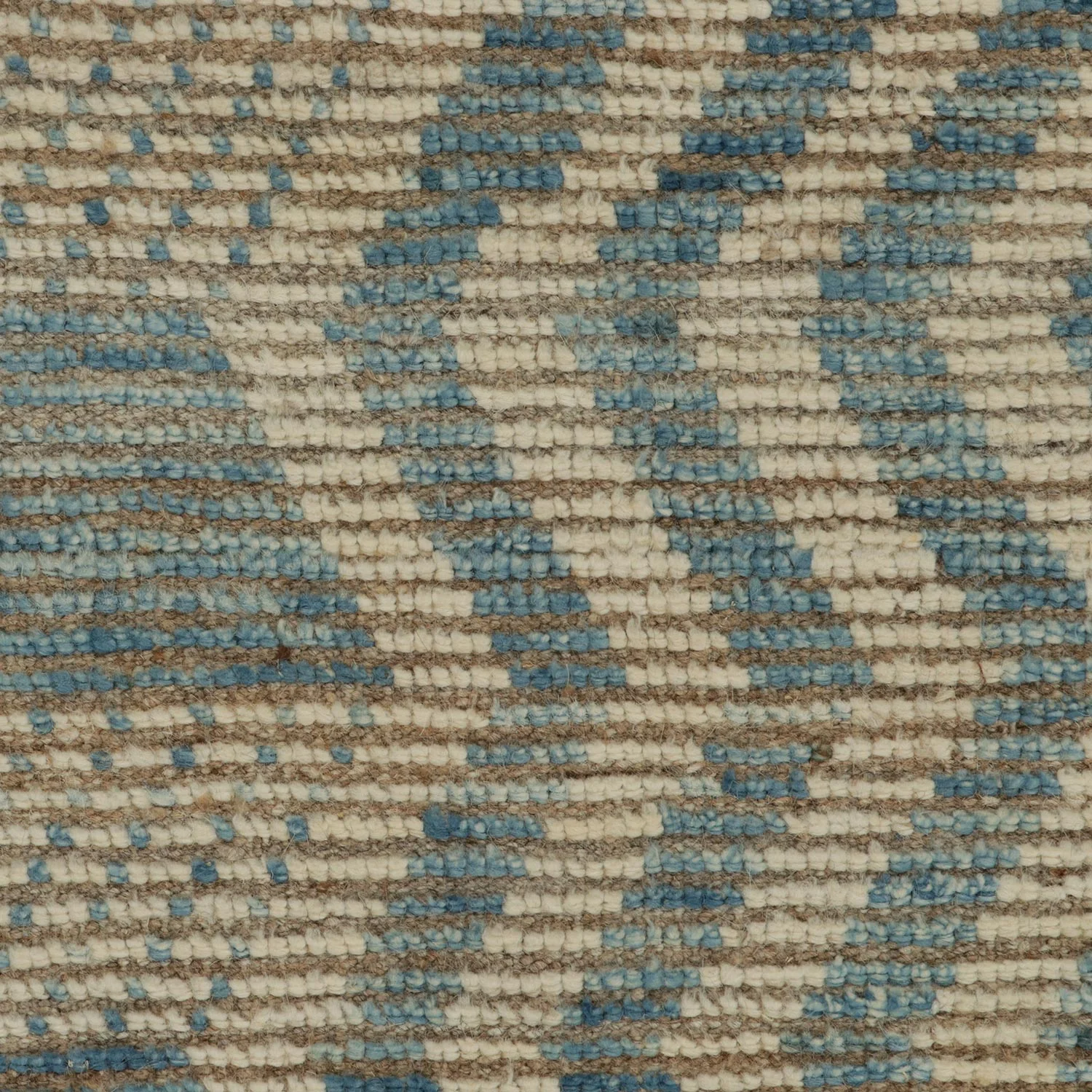 Blue Zameen Stripe Moroccan Wool Rug - 9'9" x 13'10" - Image 2