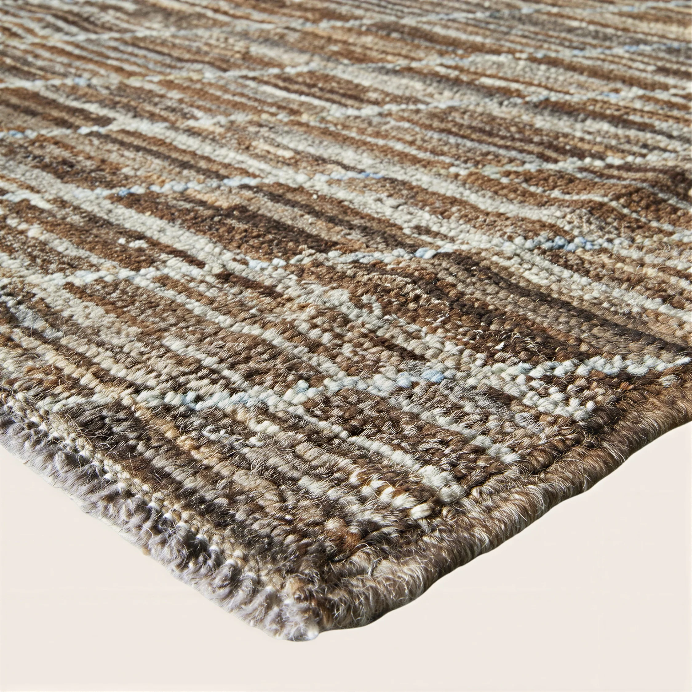 Brown Moroccan Wool Rug - 9' x 11' - Image 3
