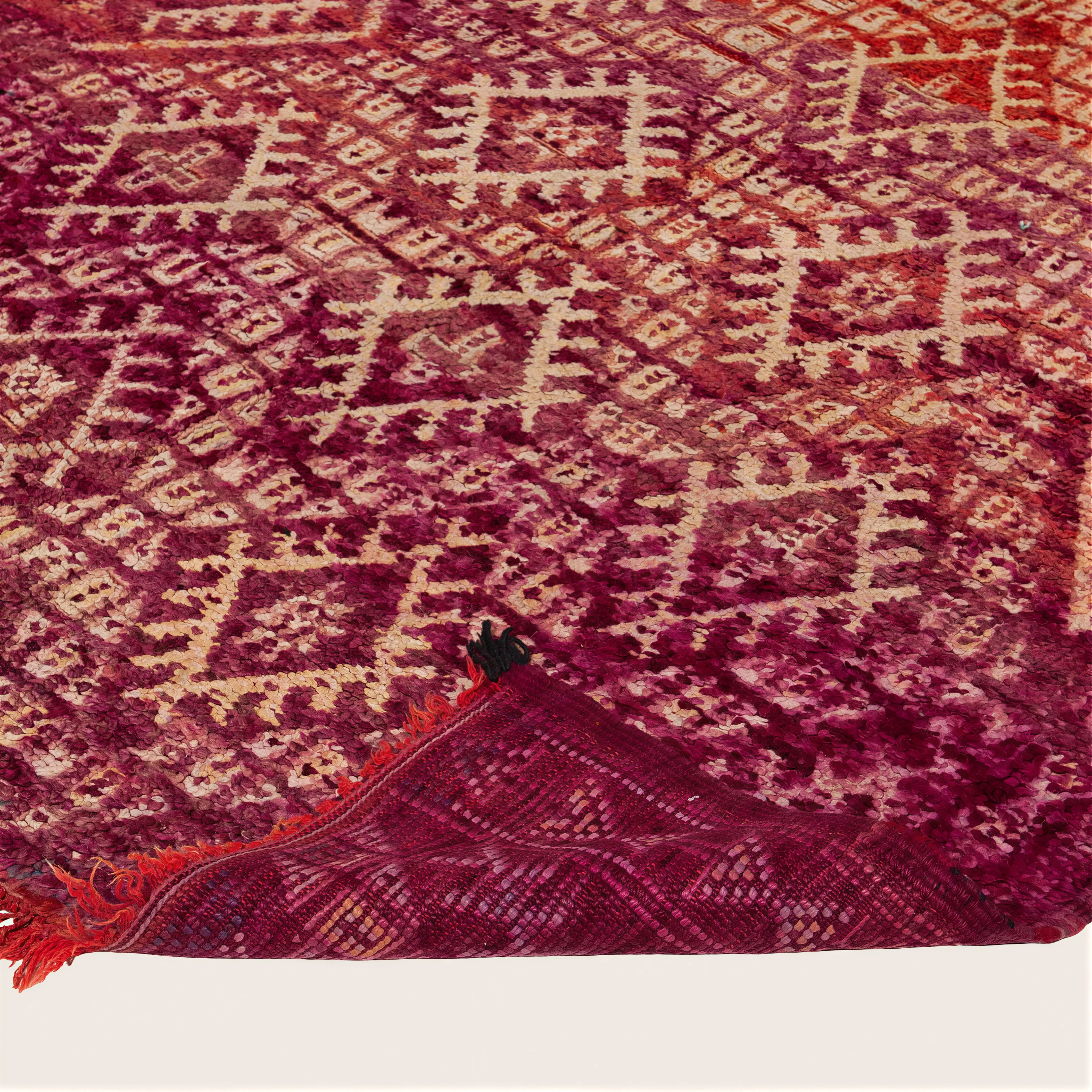 Pink Vintage Moroccan Wool Rug - 5'7" x 13'1" - Image 4