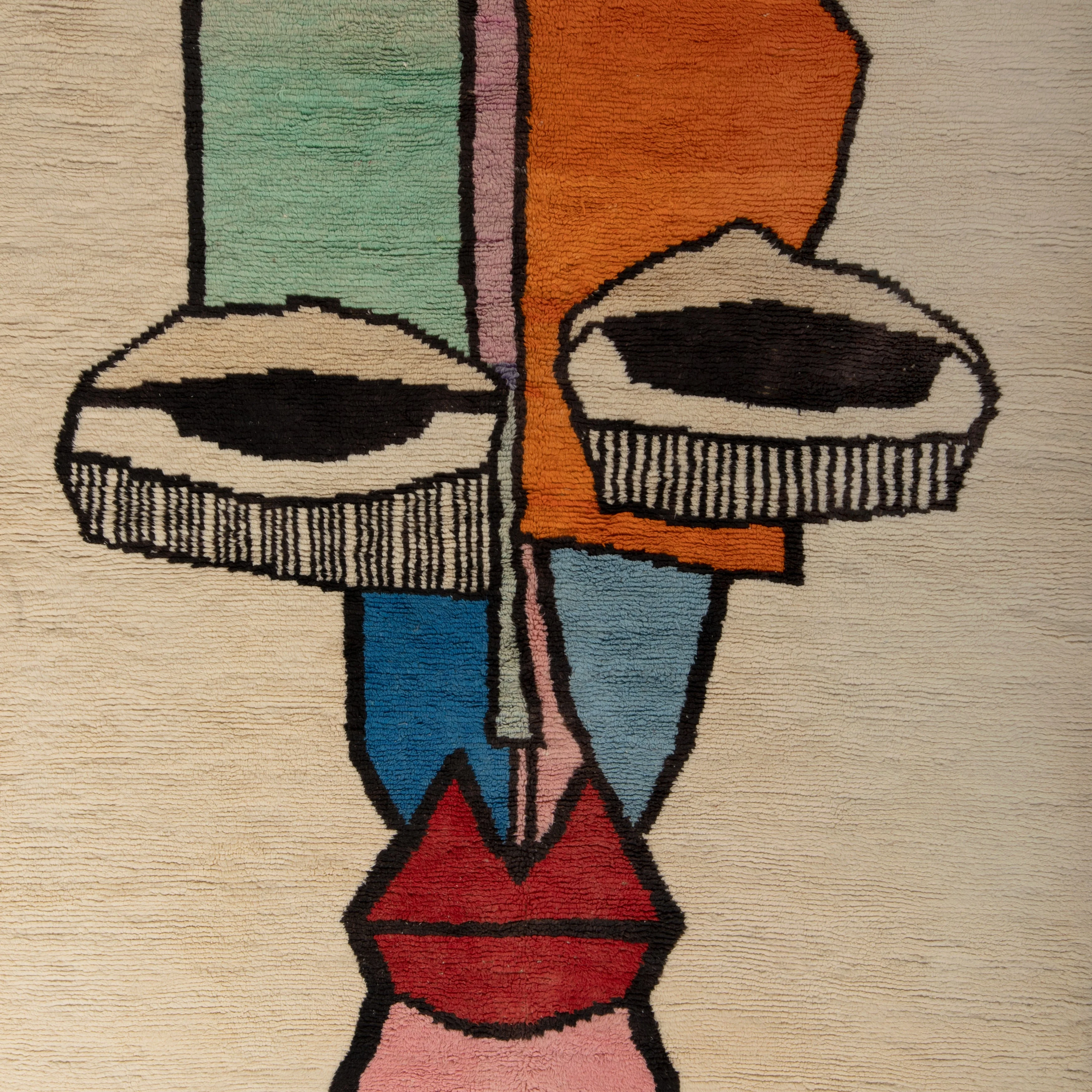 Multicolored Moroccan Wool Rug - 9'10" x 13'01" - Image 2