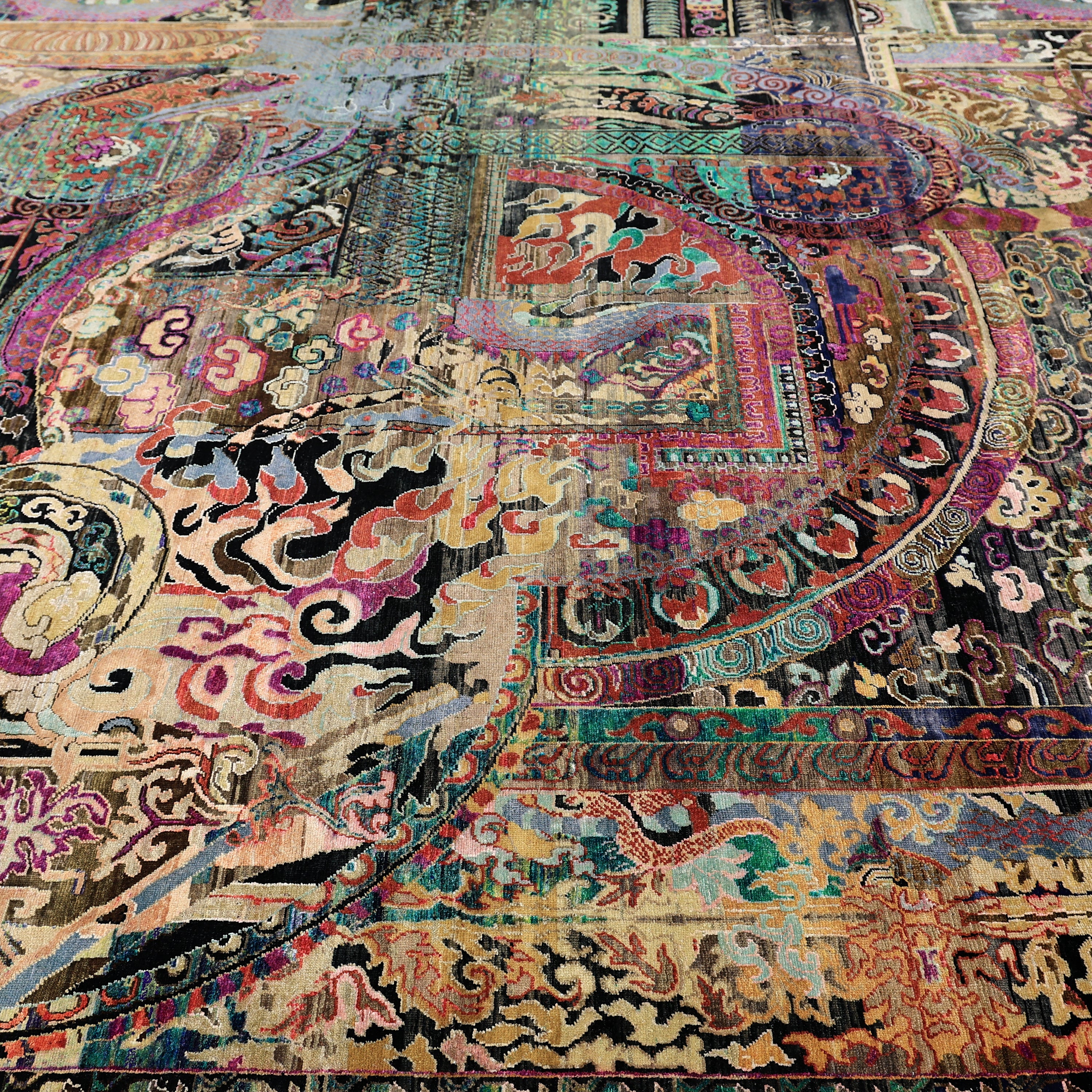 Mulitcolored Alchemy Transitional Silk Wool Blend Rug - 9'10" x 13'8" - Image 5