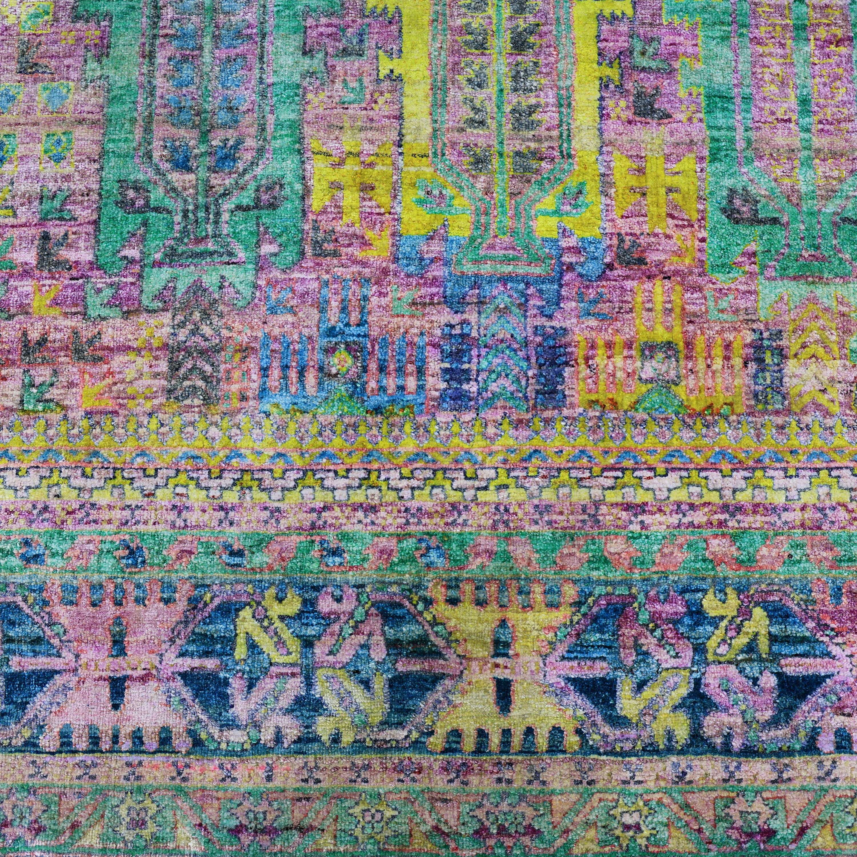 Multicolored Alchemy Traditional Silk Rug - 7'11" x 10'9" - Image 3