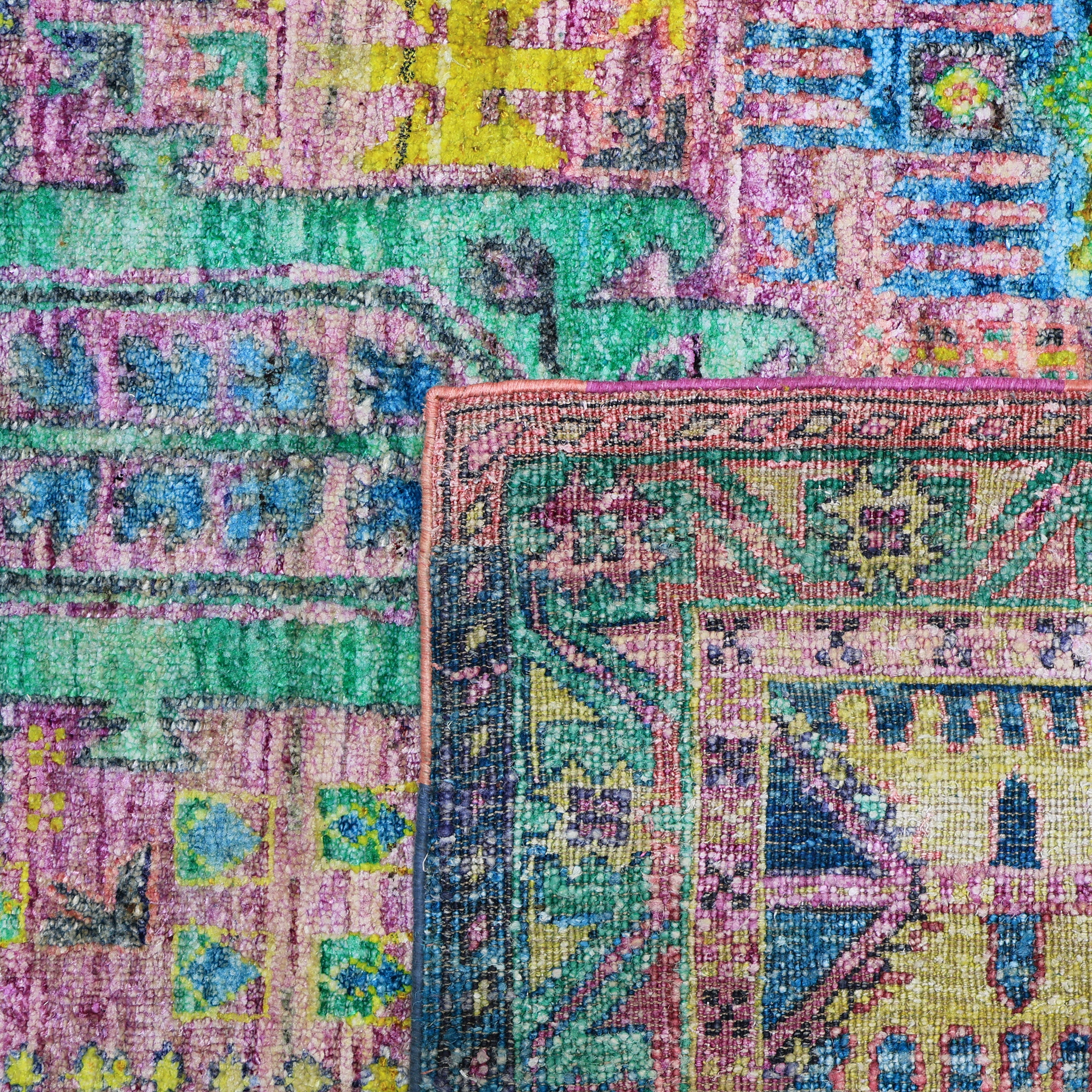 Multicolored Alchemy Traditional Silk Rug - 7'11" x 10'9" - Image 7