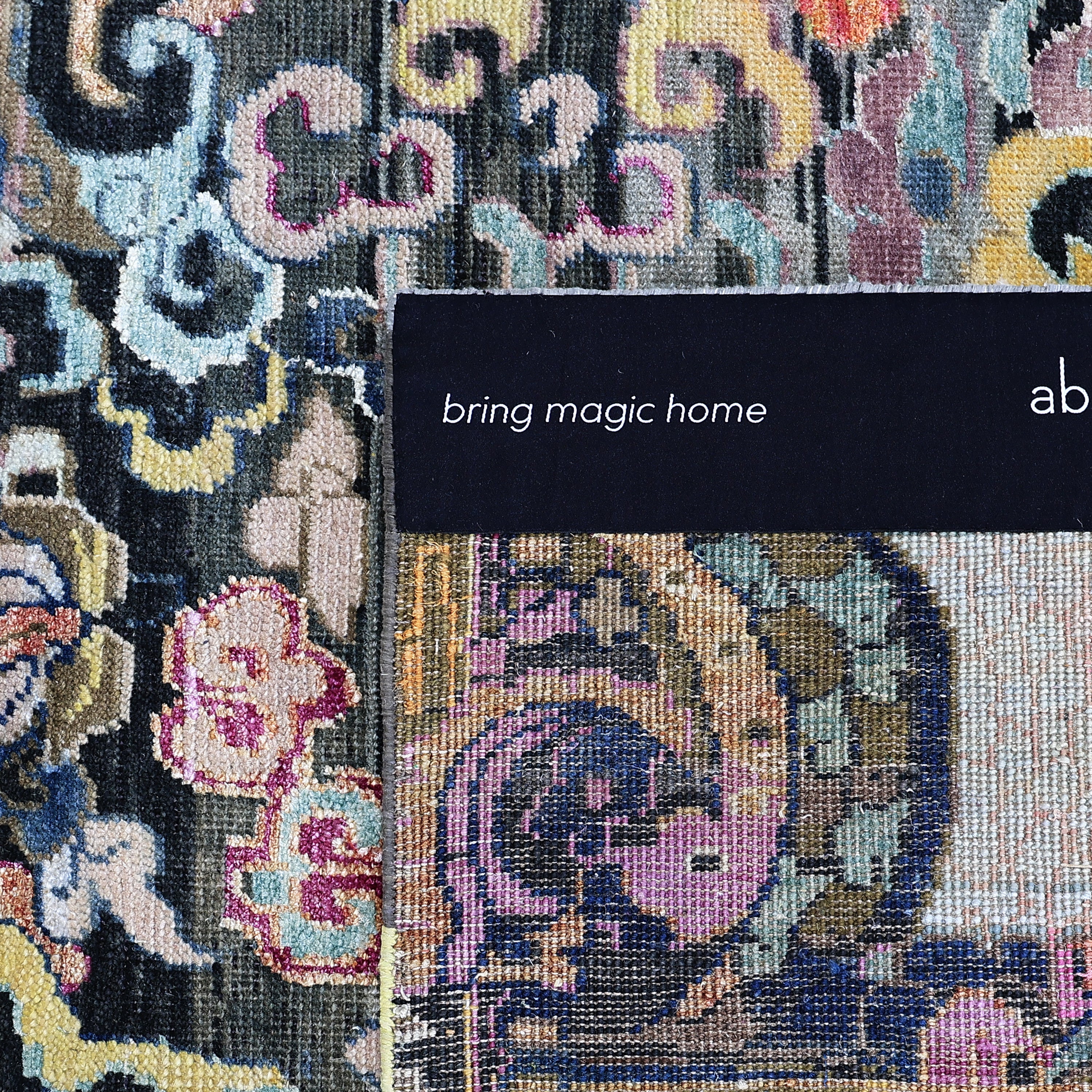 Multicolored Alchemy Traditional Silk Wool Blend Rug - 10' x 13'8" - Image 4