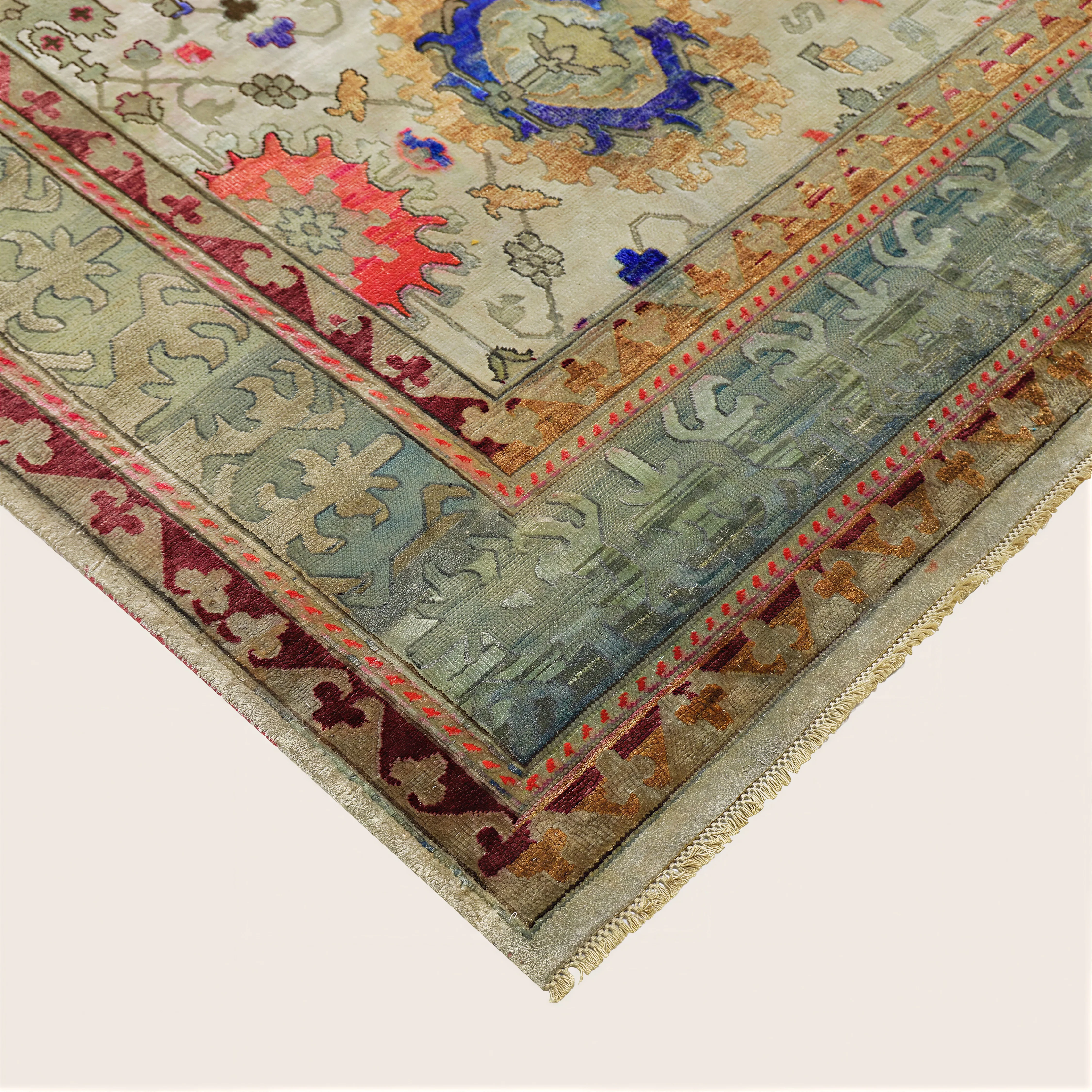 Multicolored Alchemy Traditional Silk Wool Blend Rug - 11'9" x 14'11" - Image 2