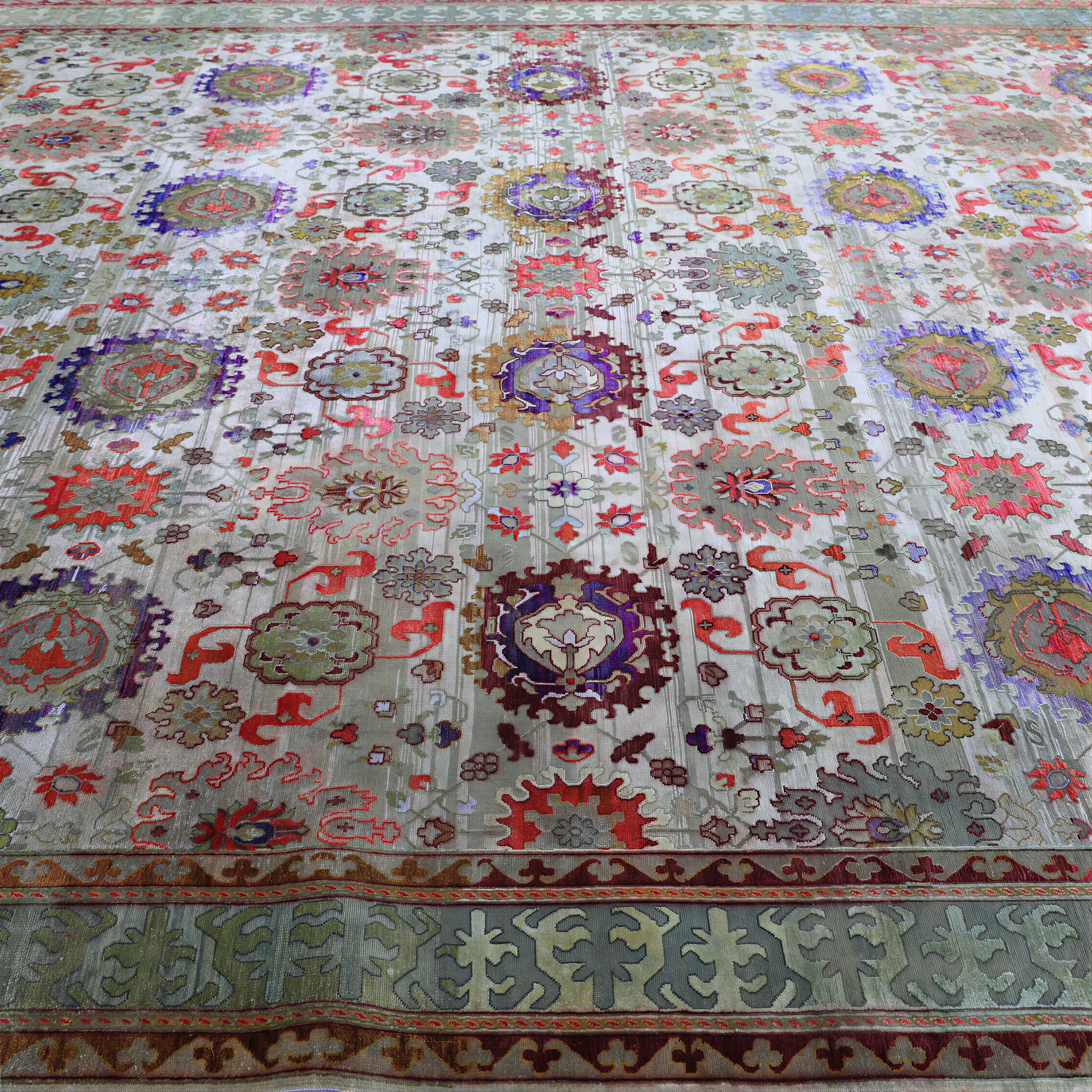 Multicolored Alchemy Traditional Silk Wool Blend Rug - 11'9" x 14'11" - Image 6