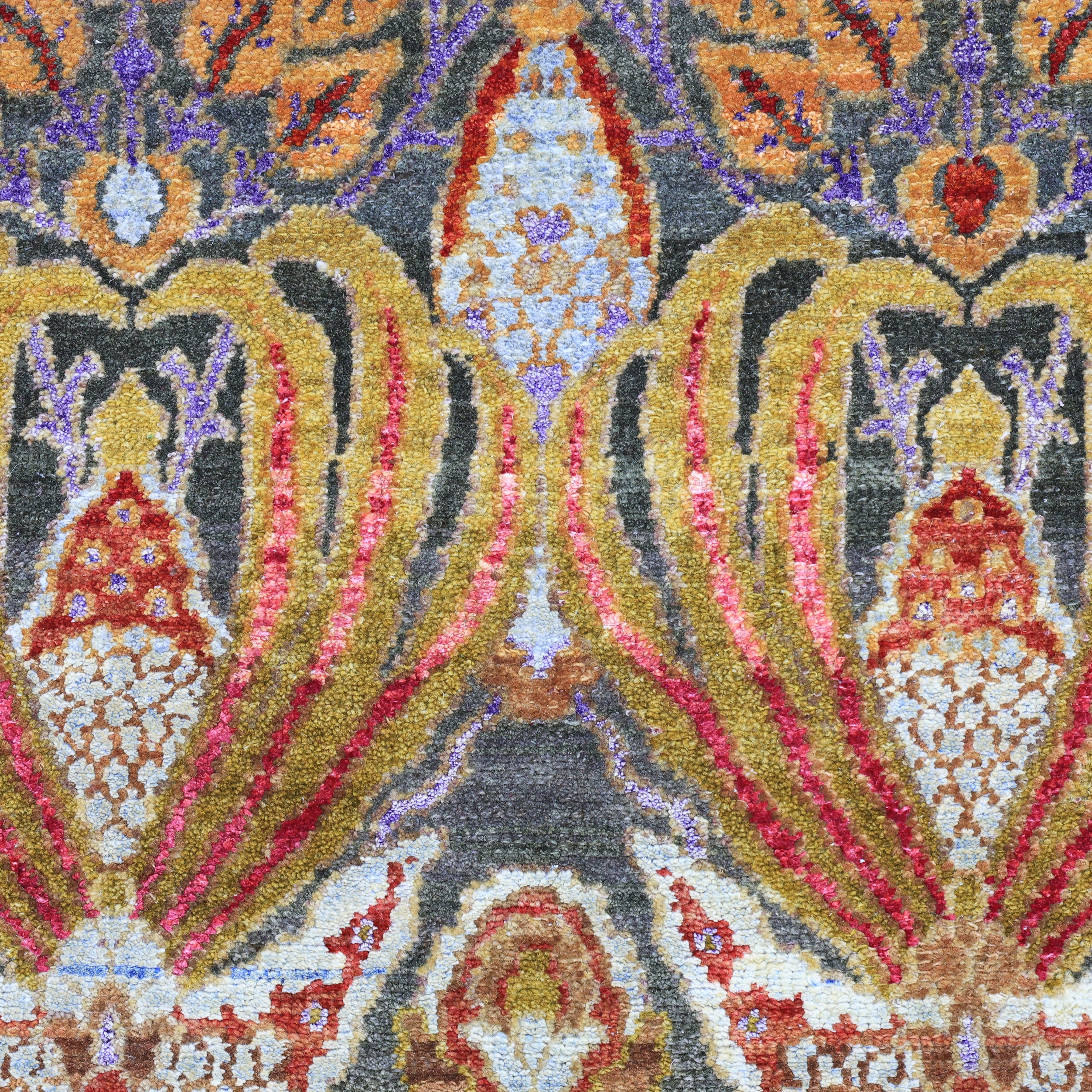 Multicolored Alchemy Traditional Silk Wool Rug - 5'11" x 9'8" - Image 5