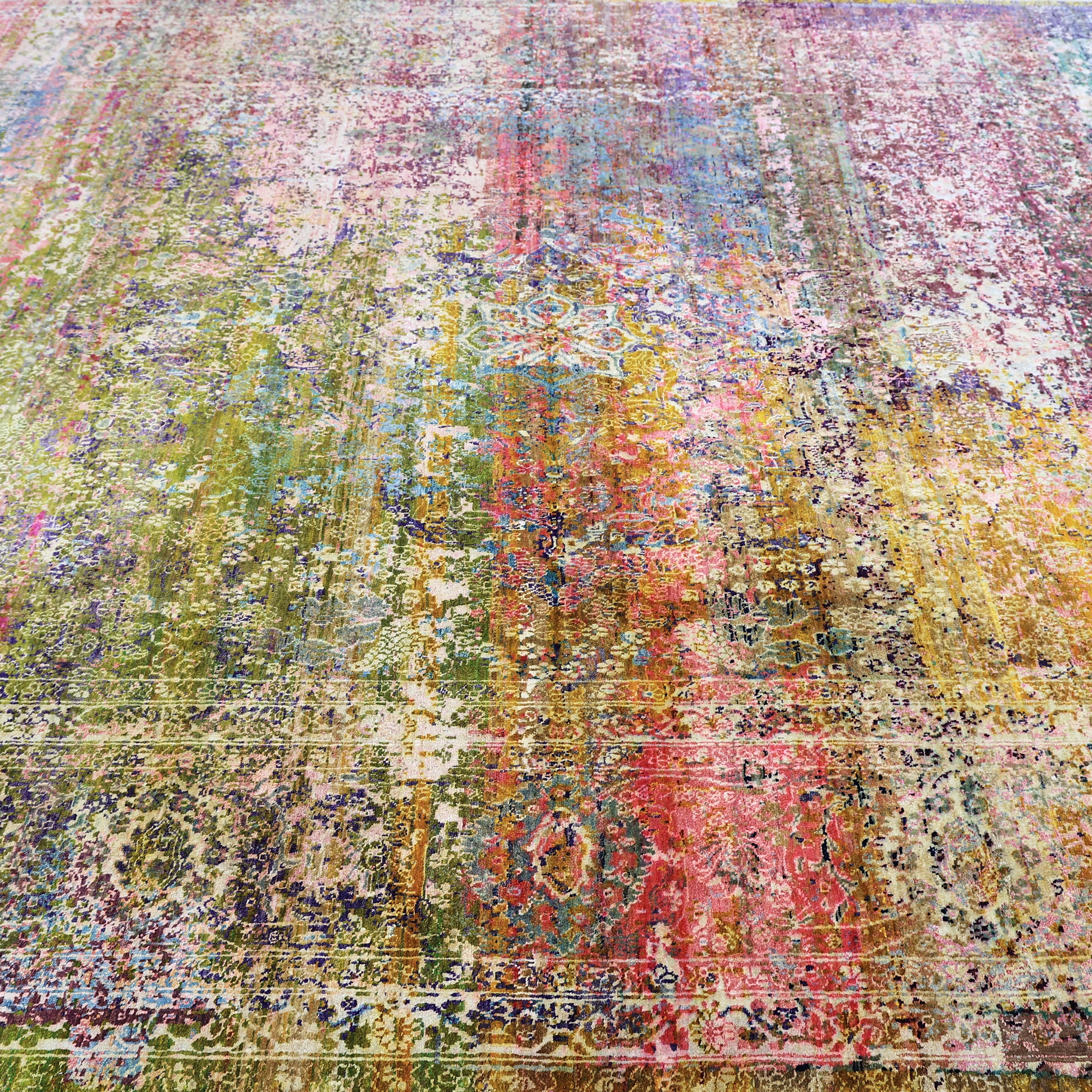 Multicolored Alchemy Transitional Silk Rug - 8'10" x 12'3" - Image 3