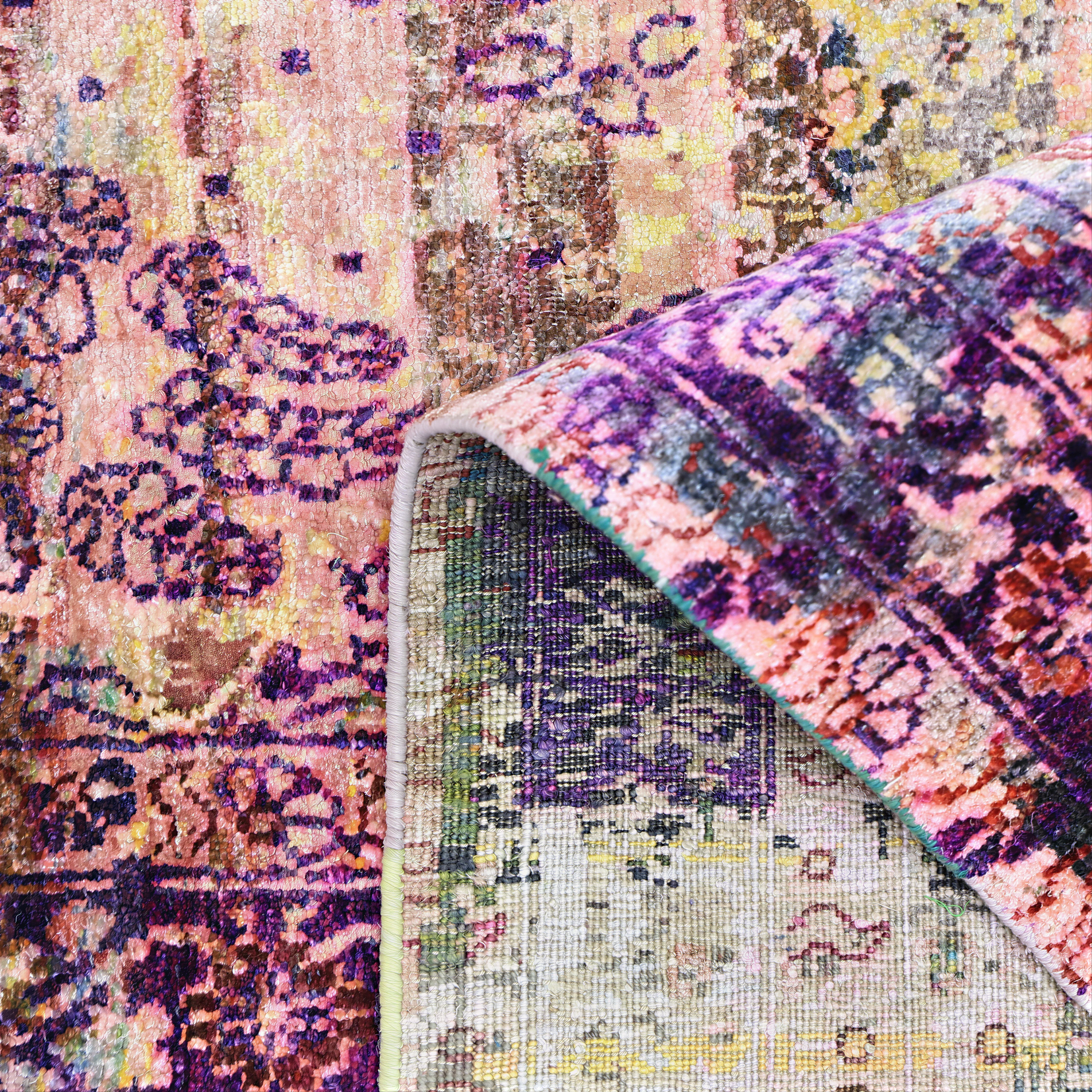 Multicolored Alchemy Transitional Silk Wool Blend Rug - 9'8" x 13'9" - Image 5
