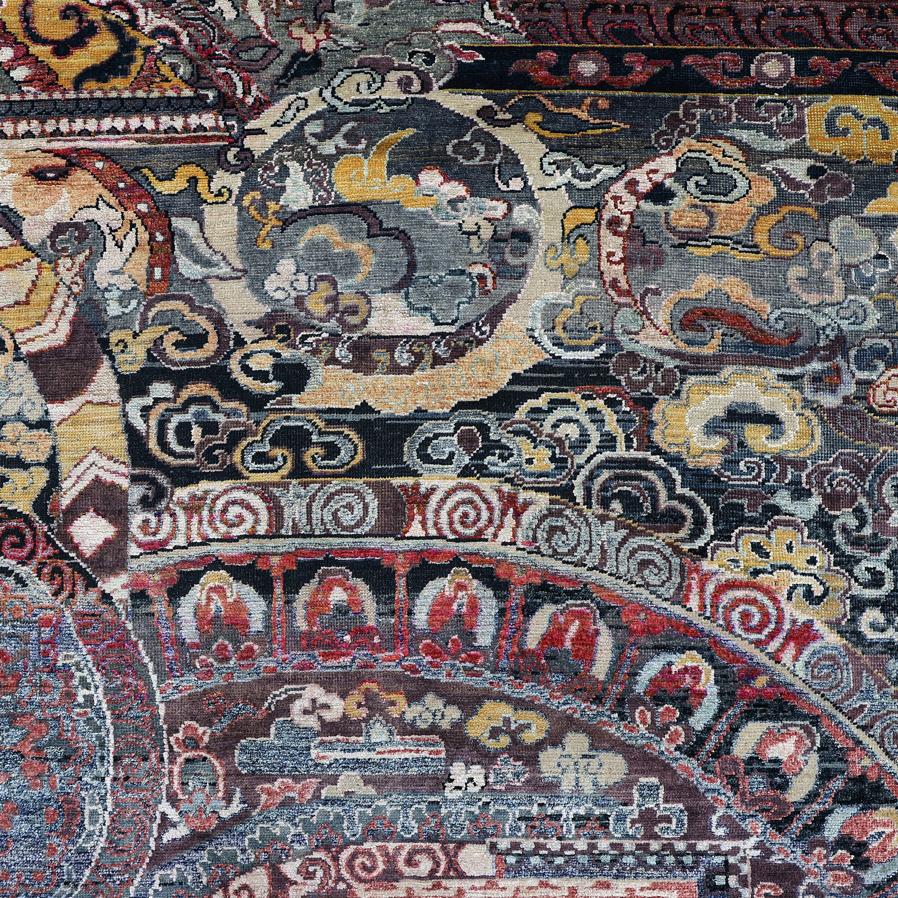 Multicolored Alchemy Transitional Wool Silk Blend Rug - 9' x 11'9" - Image 4