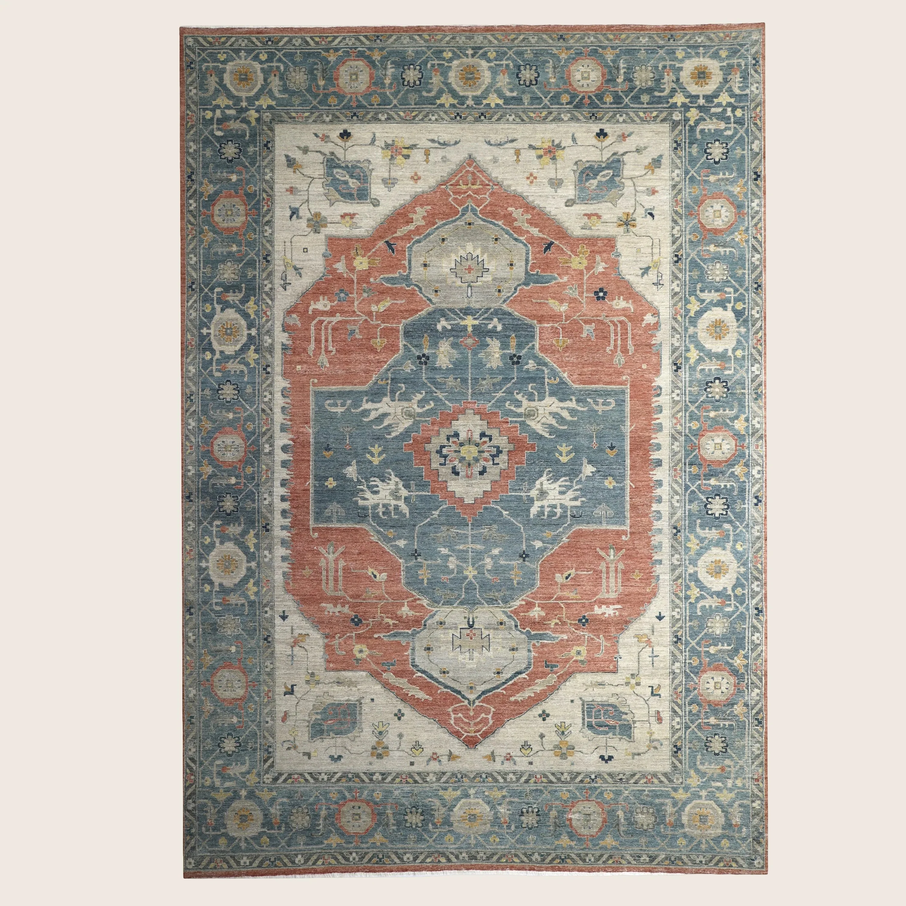 Multicolored Antique Revival Wool Rug - Image 2