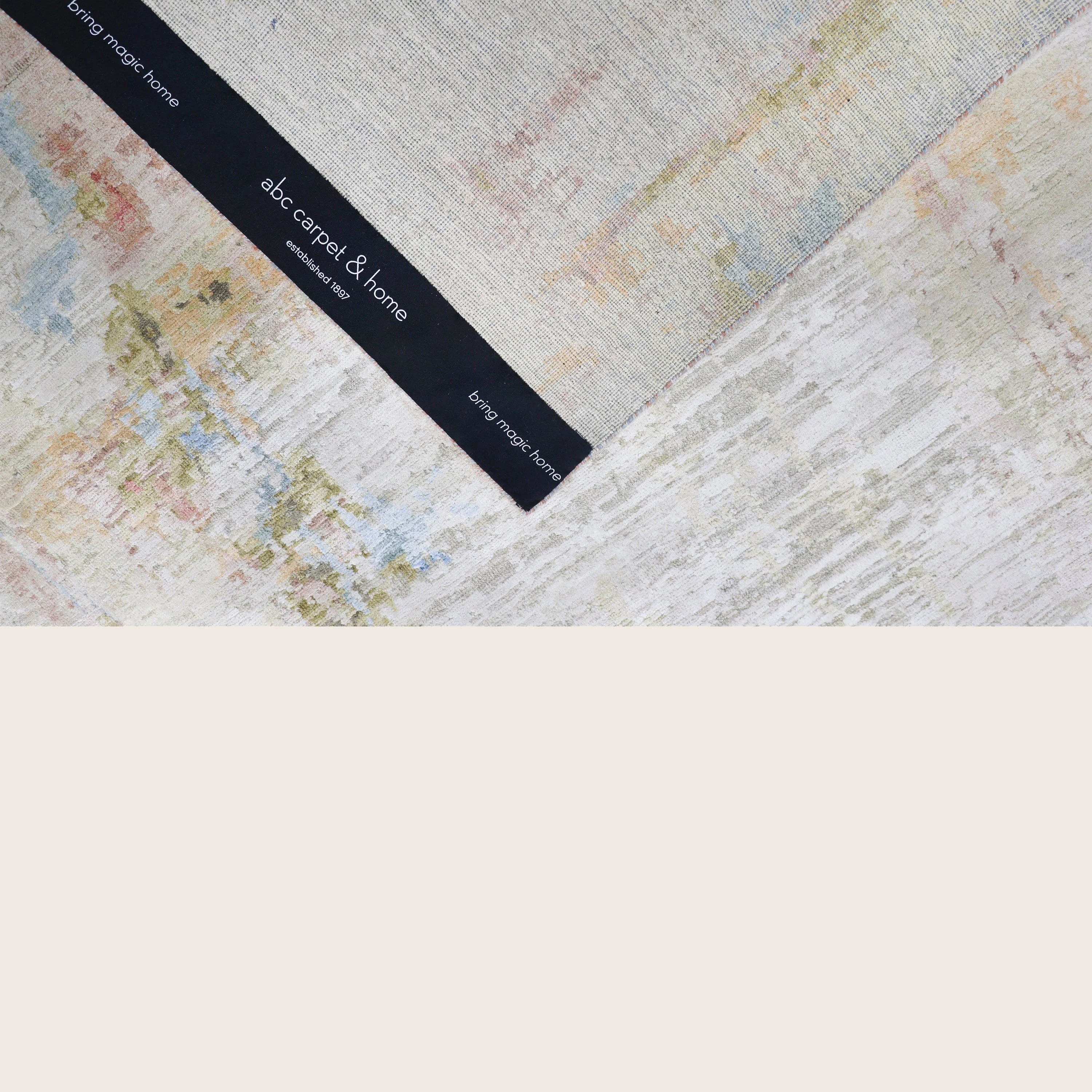 Multicolored Contemporary Silk Wool Blend Rug - Image 10