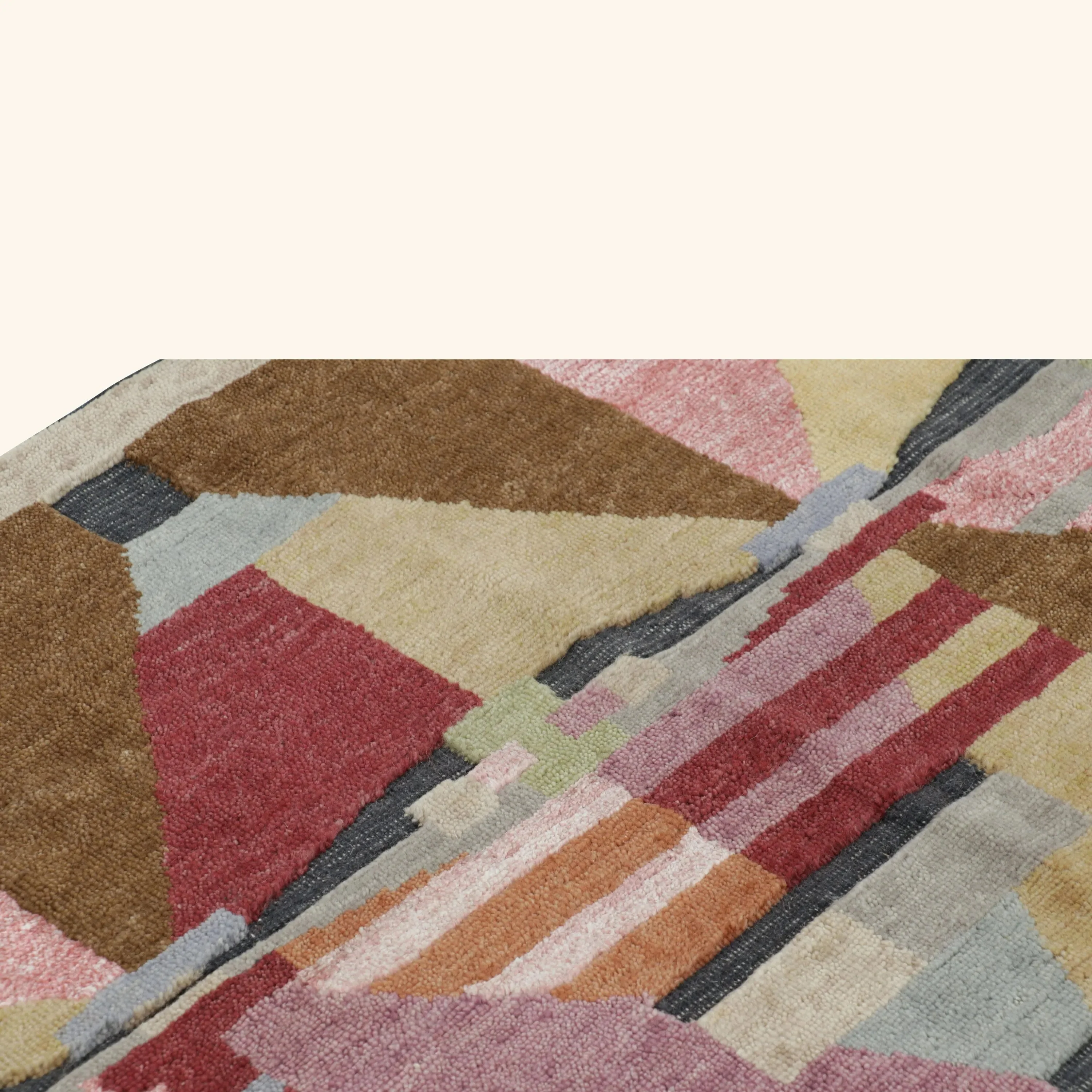 Multicolored Swedish Inspired Flatweave Wool Silk Rug - 6' x 8'11" - Image 13