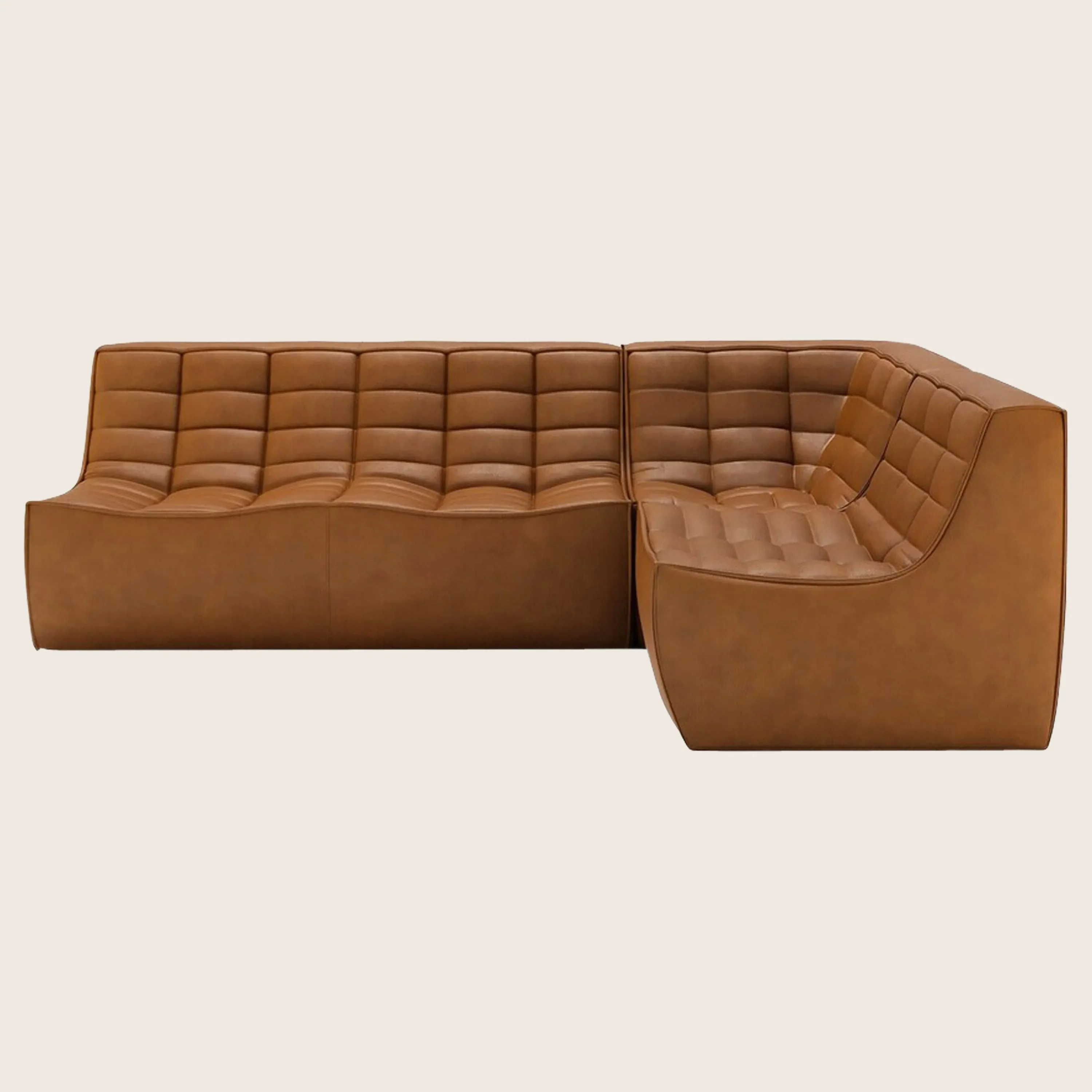 N701 Modular Leather Square-Corner Sectional - Image 9