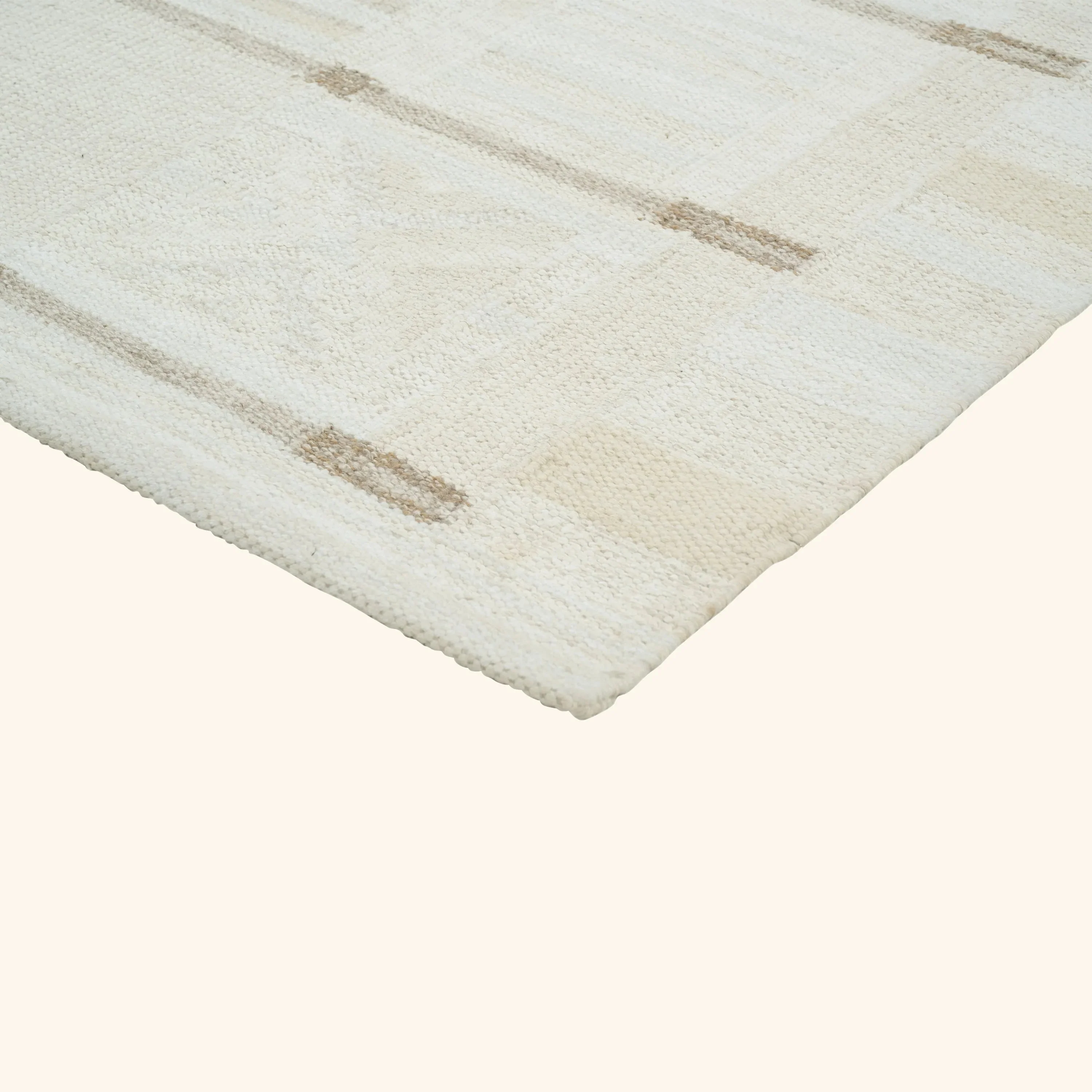 Natural Swedish Inspired Art Silk Wool Blend Kilim Rug - 8' x 10' - Image 6