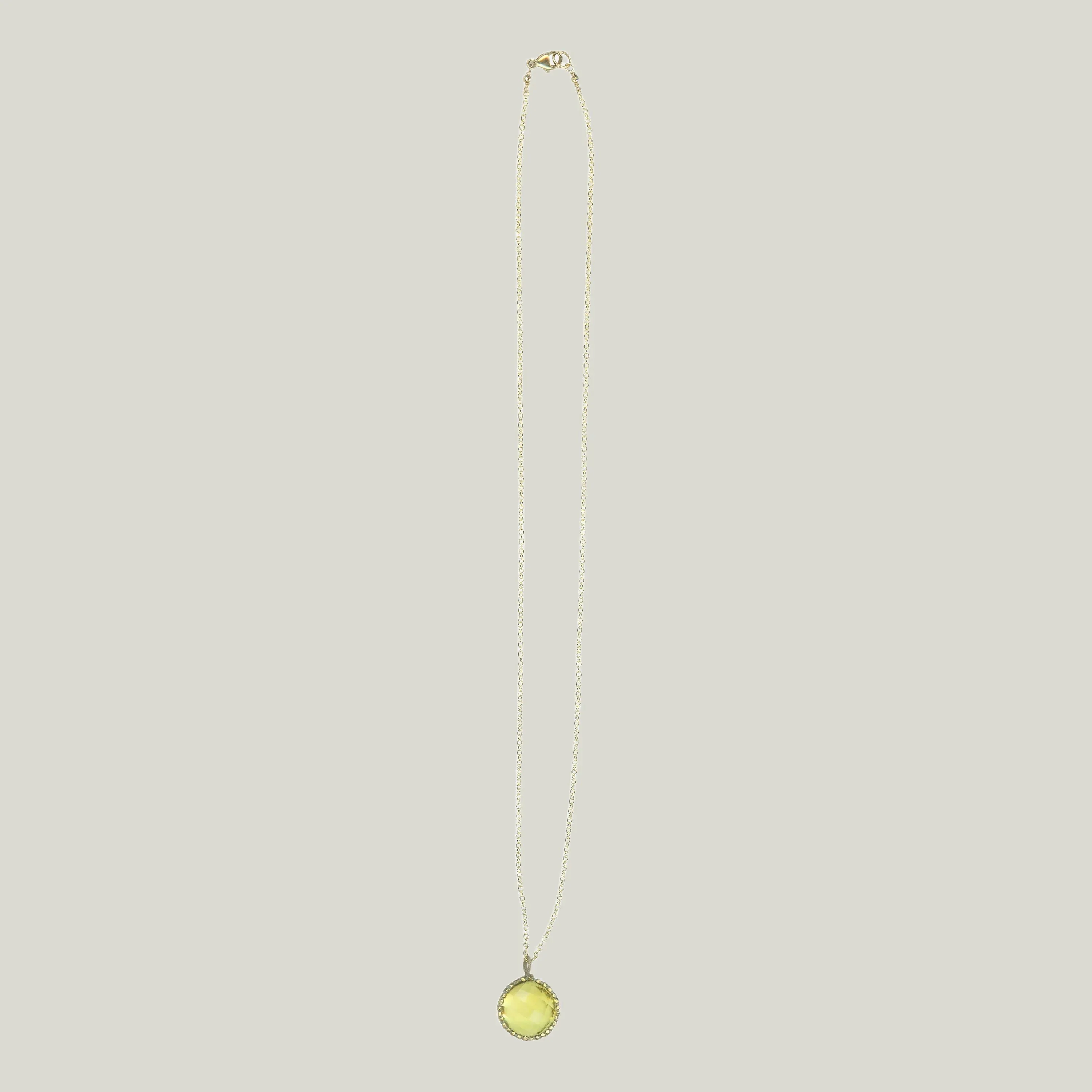 Caged Lemon Quartz Necklace