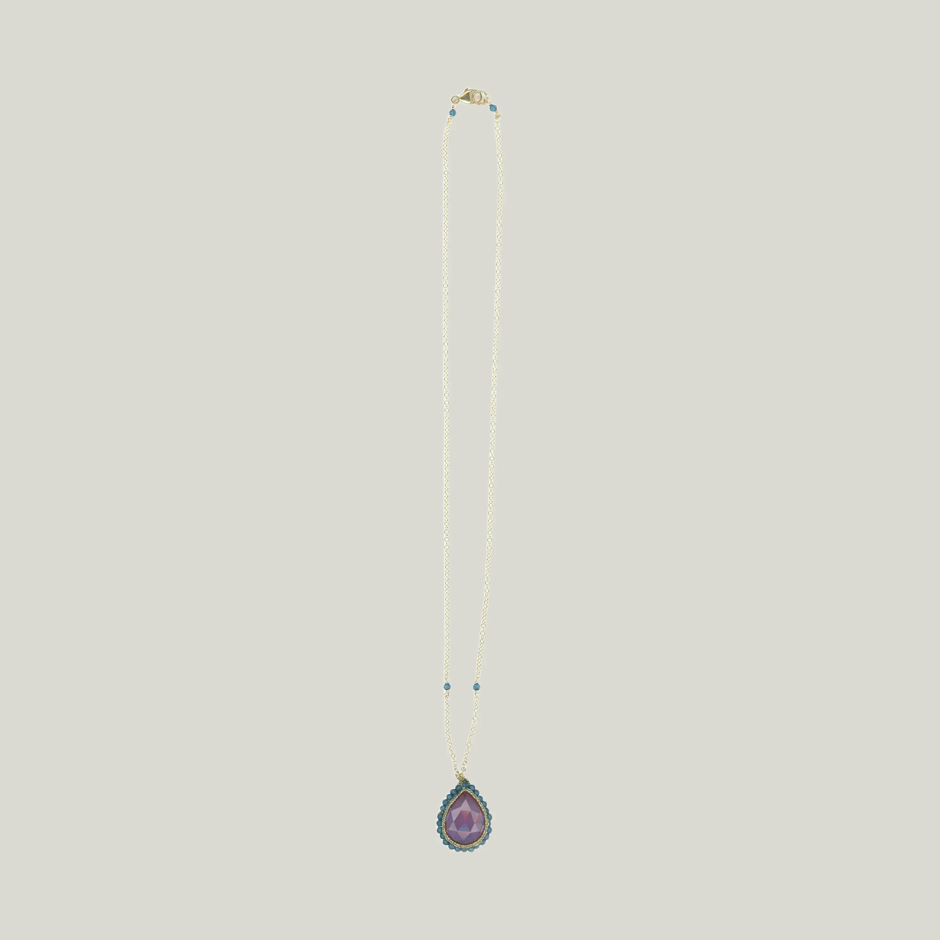 Caged London Blue Quartz Necklace