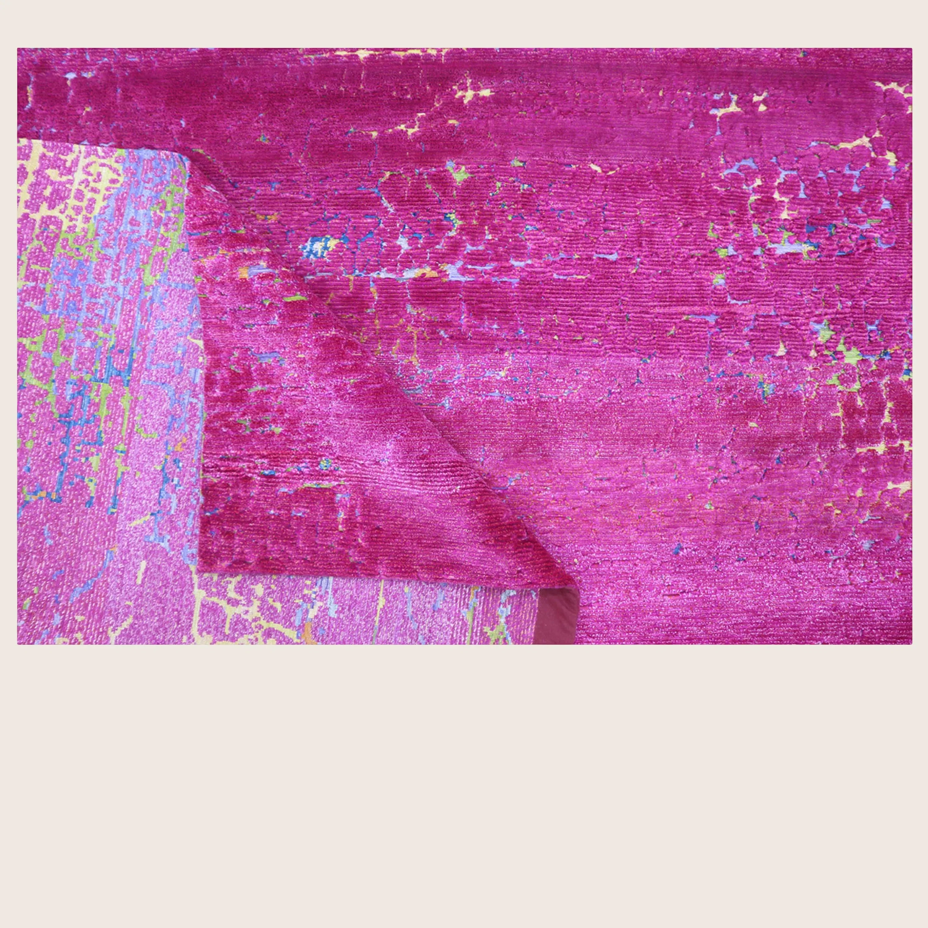 Pink Nu Vibrant Silk Tibetan Rug - Image 7