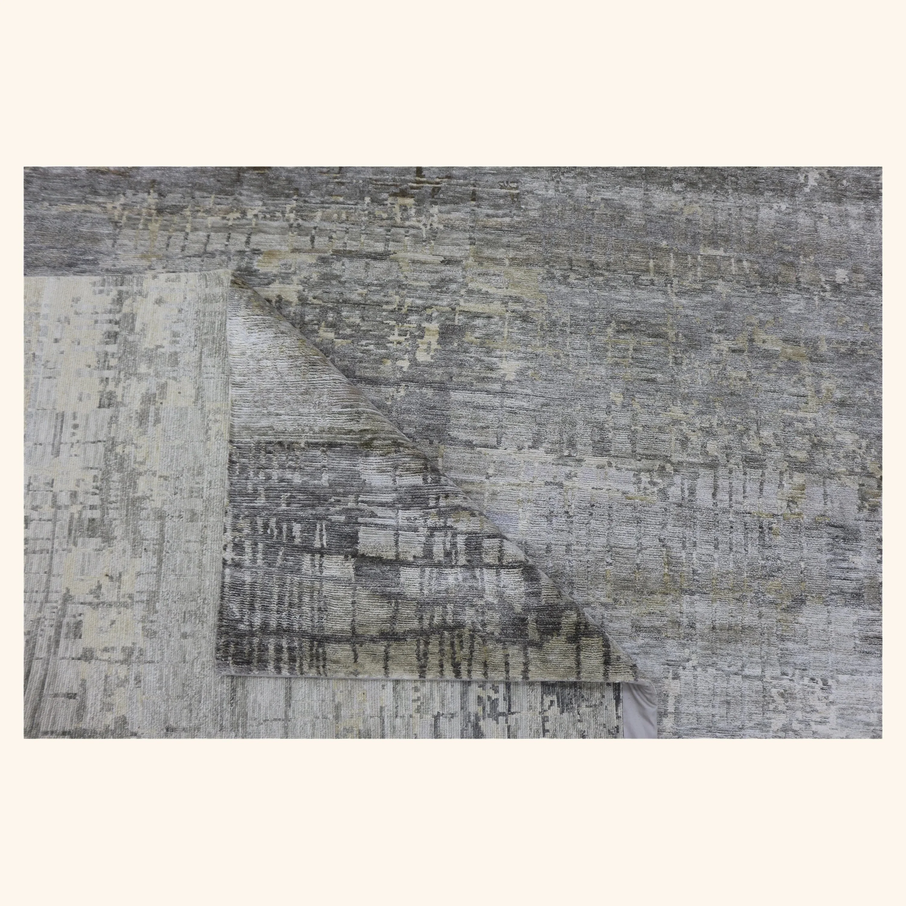 Grey Nu Vibrant Tibetan Silk Rug - 8'11" x 11'10" - Image 4