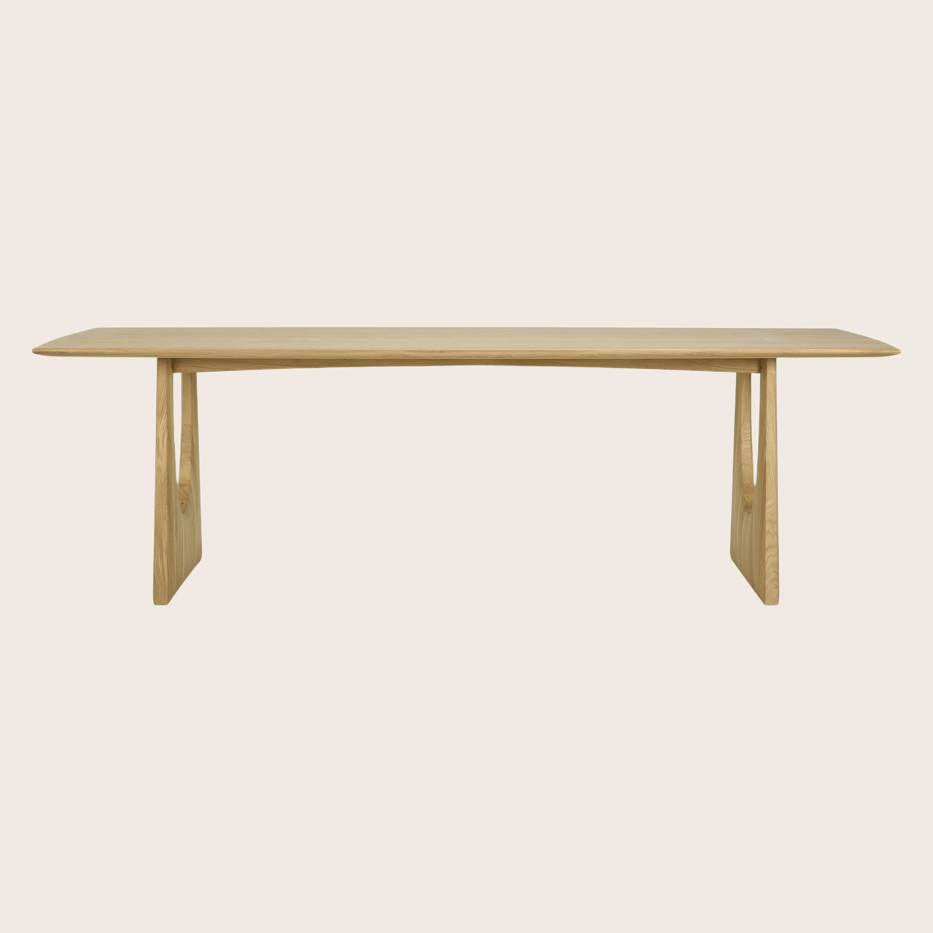 Oak Geometric Rectangular Dining Table - Image 6
