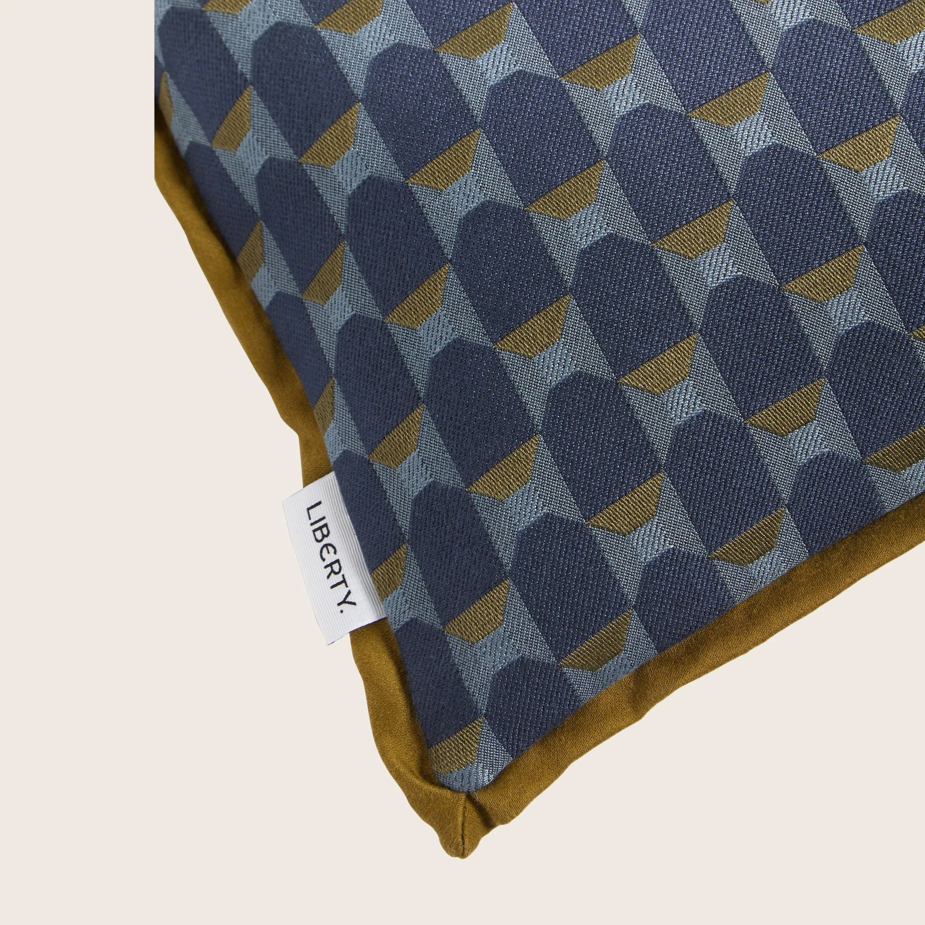 Obi Check Pillow, Navy - Image 3