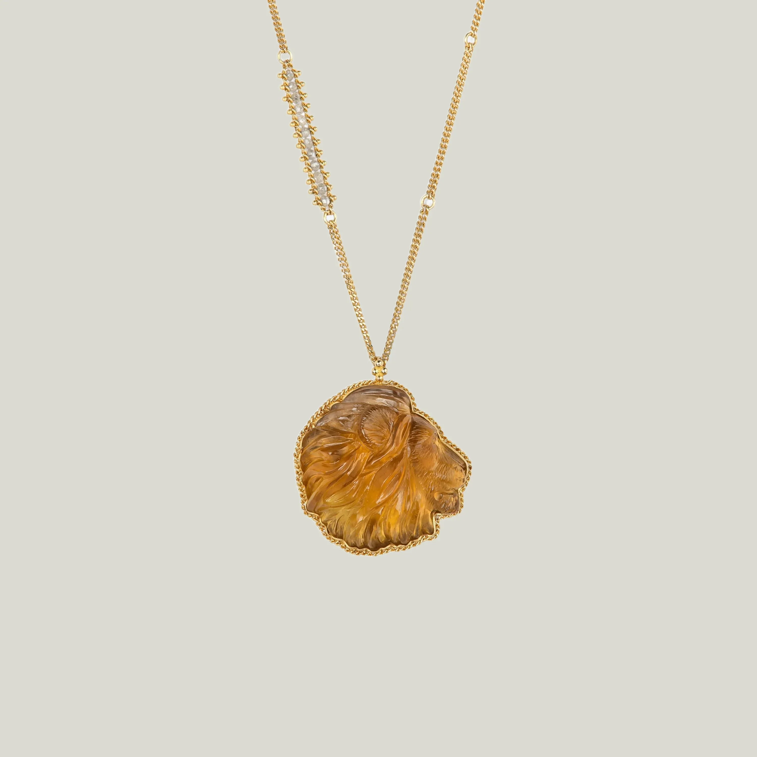 One-of-a-Kind Citrine Lion Necklace - Image 3