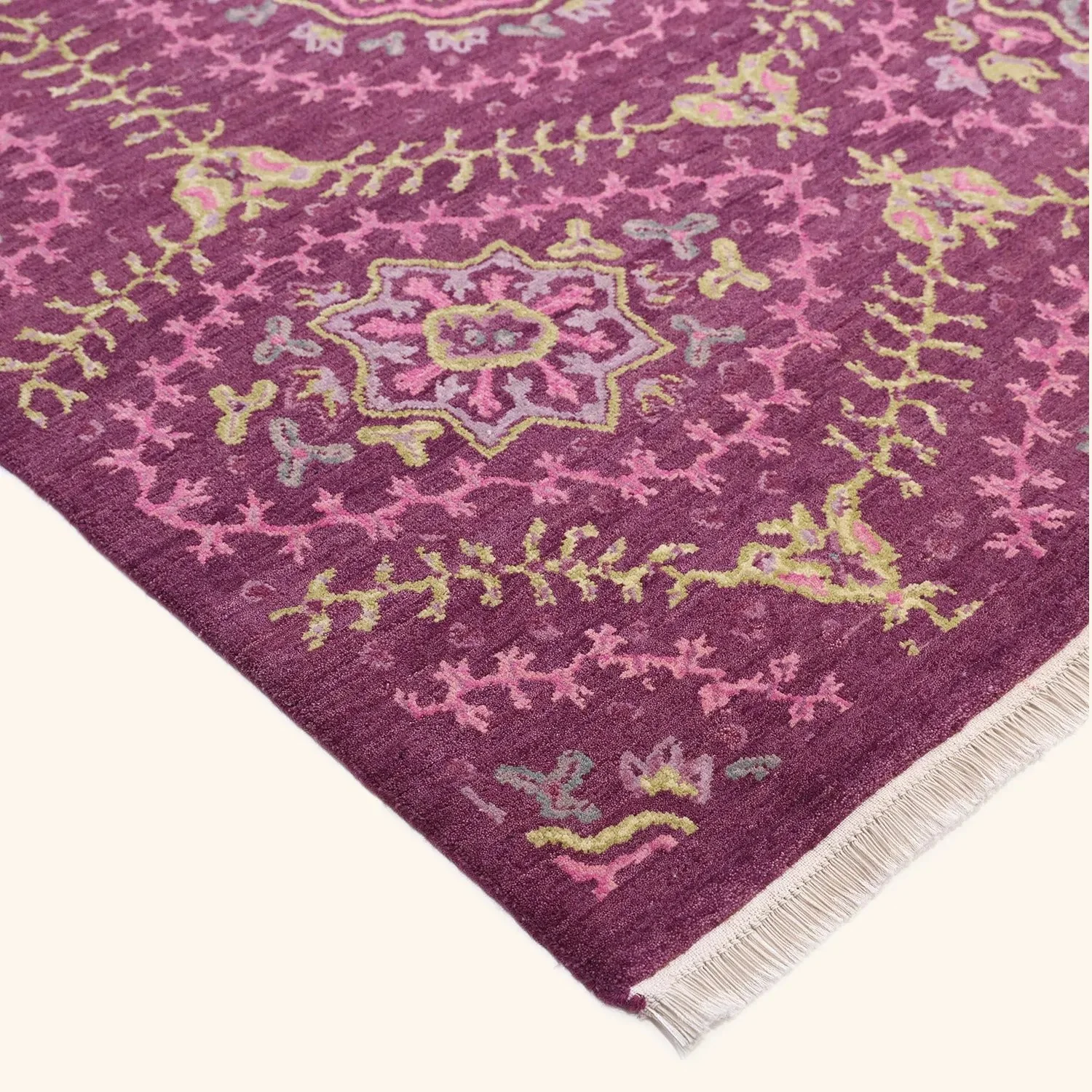 Purple Transitional Wool Cotton Blend Rug - 8'1" x 10'1" - Image 3
