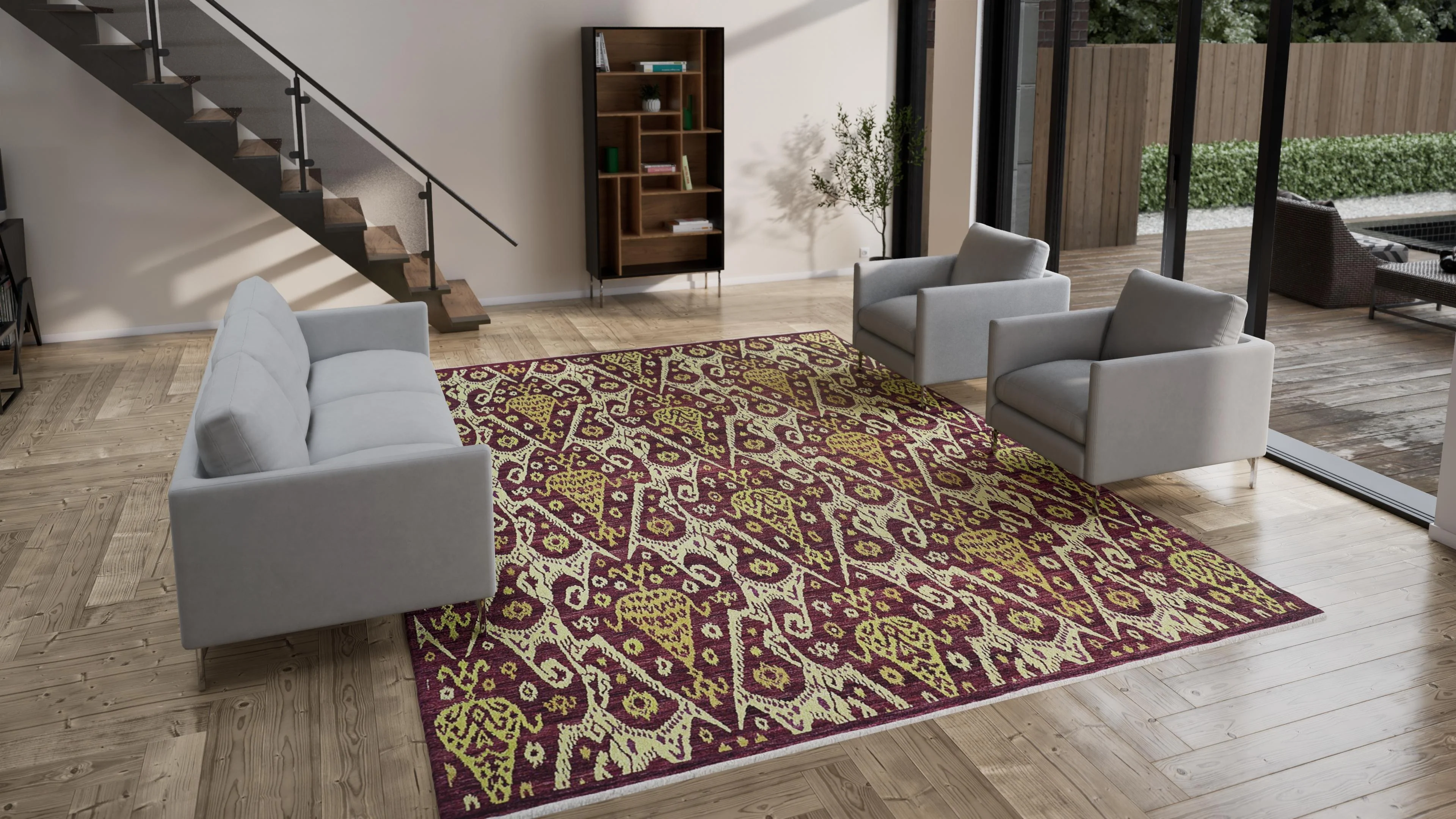 Purple Transitional Wool Cotton Blend Rug - 10'1" x 13'5" - Image 3