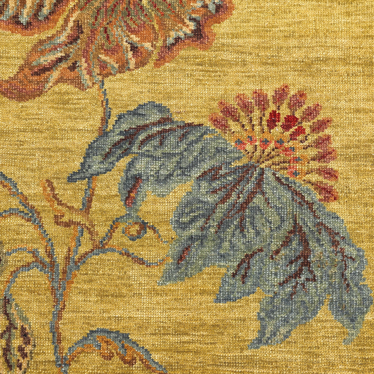 Green Transitional Wool Cotton Blend Rug - 9' x 11'10" - Image 2