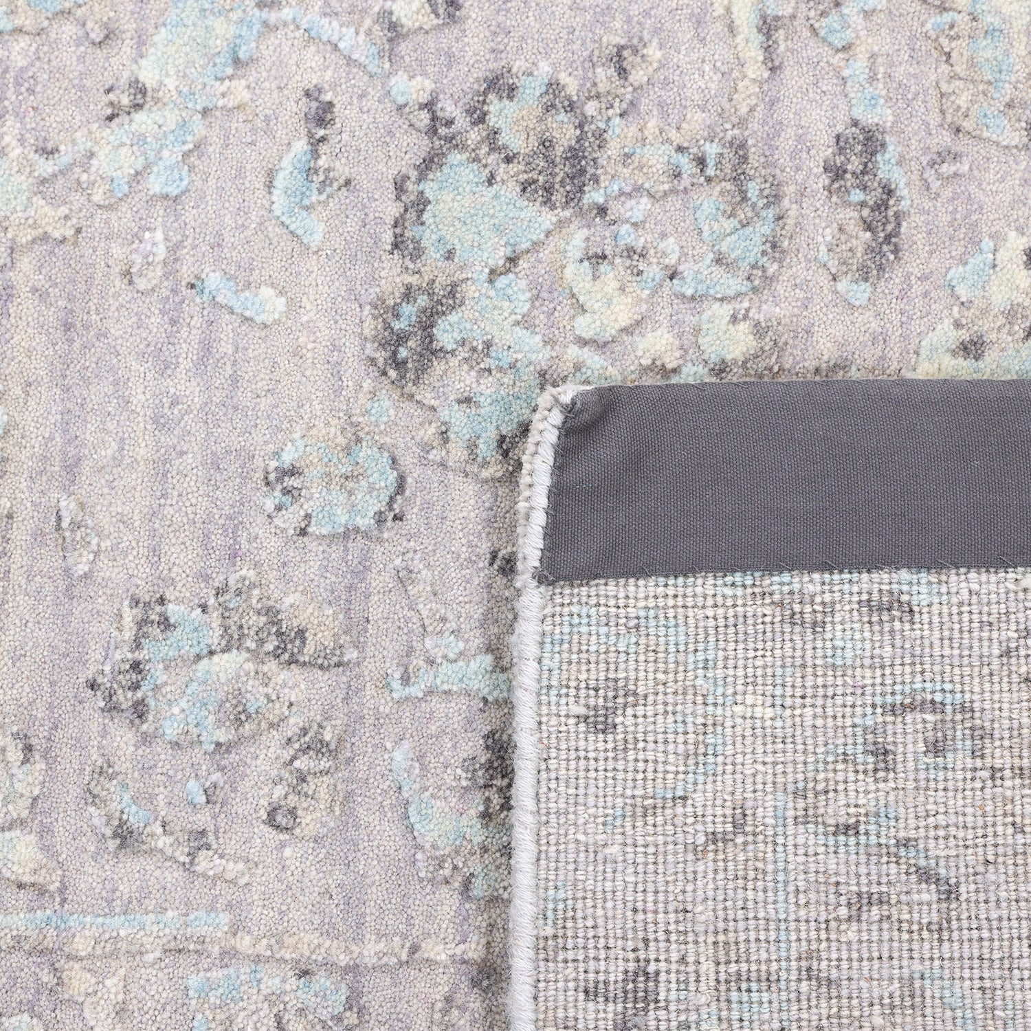 Silver Transitional Wool Cotton Blend Rug - 8'11" x 12'6" - Image 5
