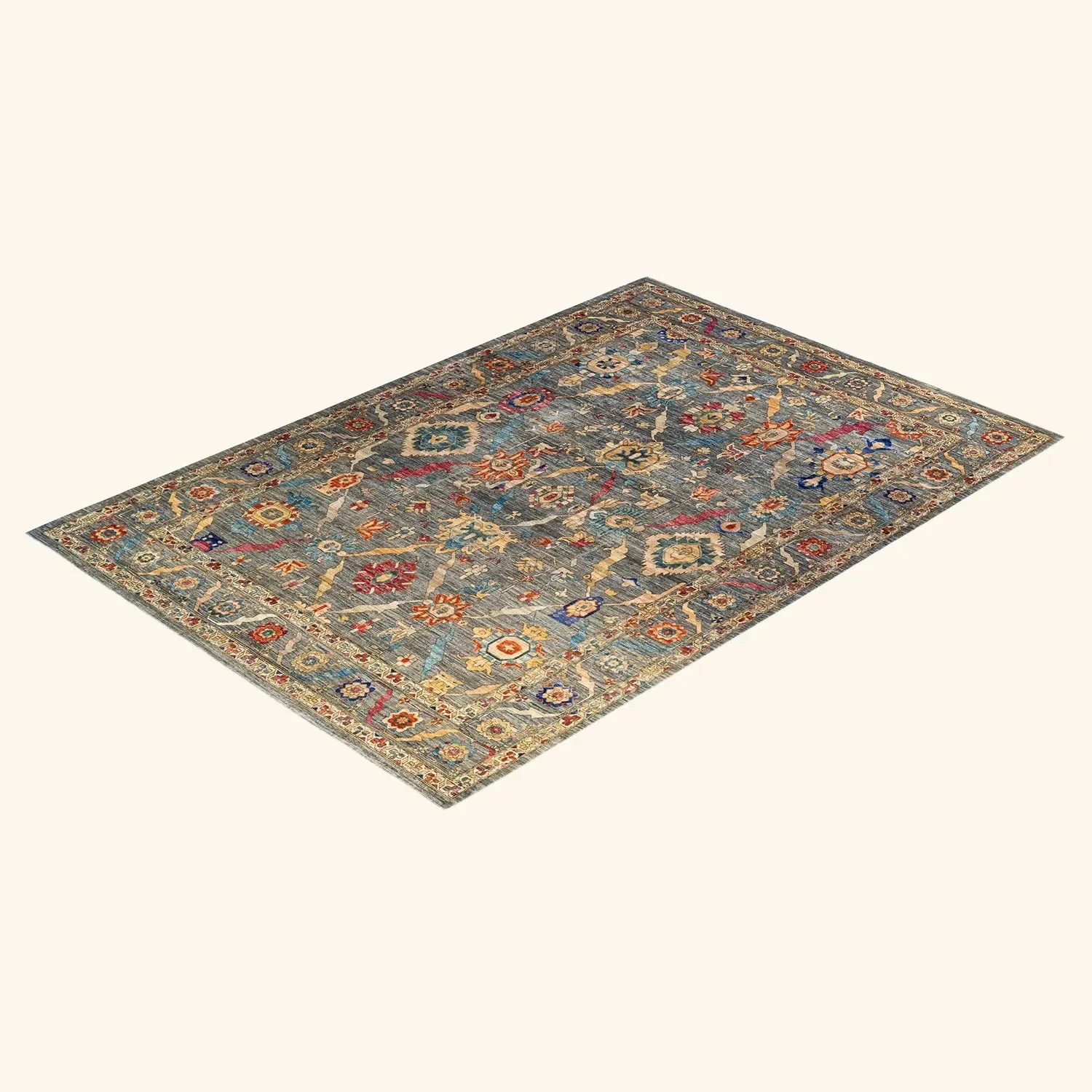 Grey Traditional Wool Rug - 8'11" x 12'9" - Image 9