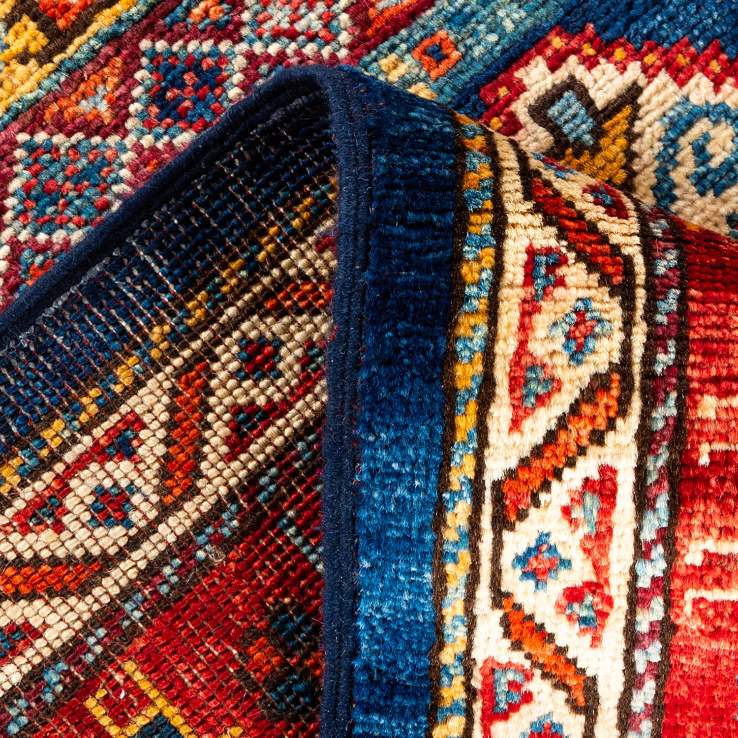 Blue Traditional Wool Runner - 4' x 17'2" - Image 6