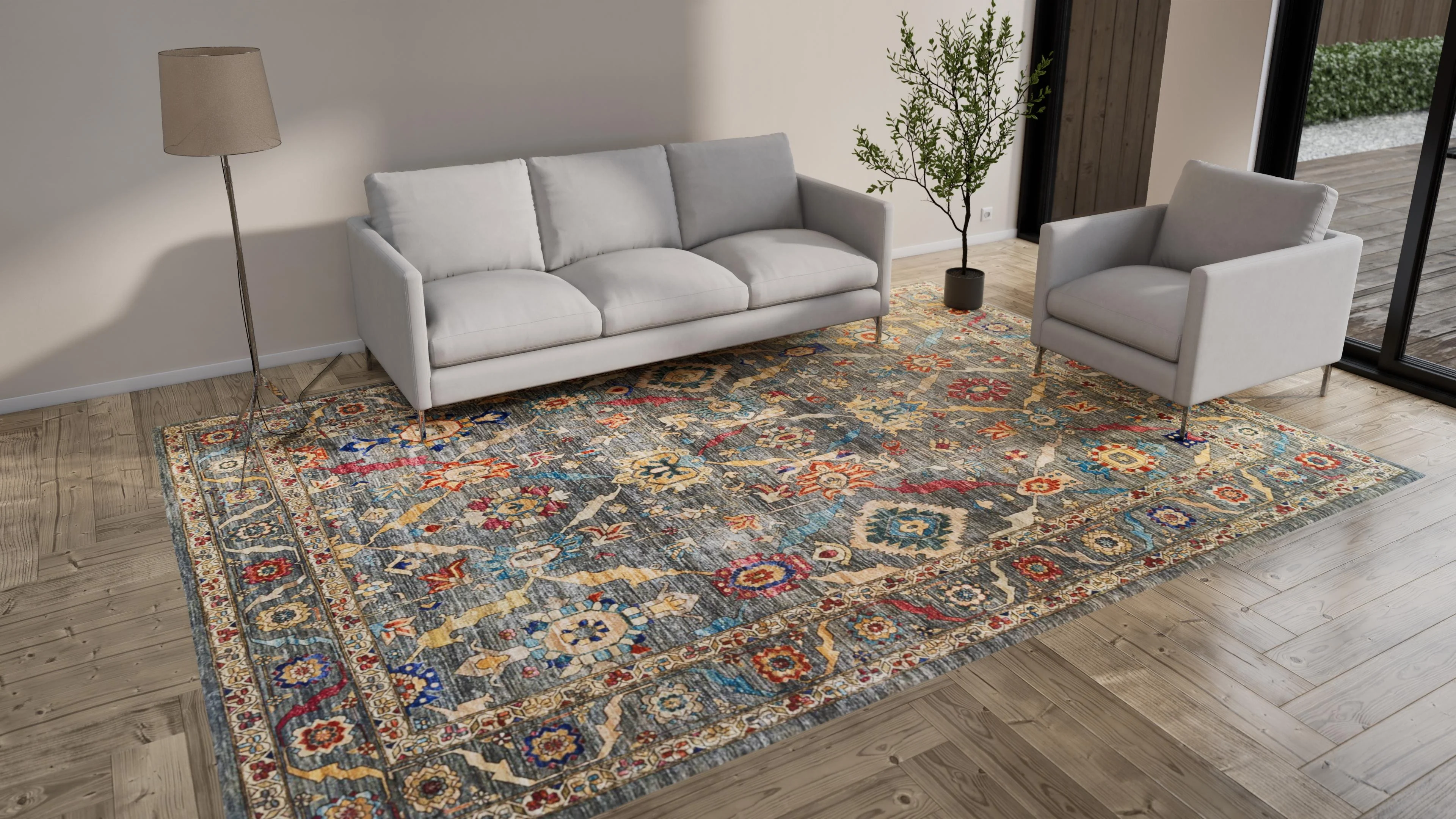 Blue Transitional Wool Rug - 9'2" x 11'8" - Image 12