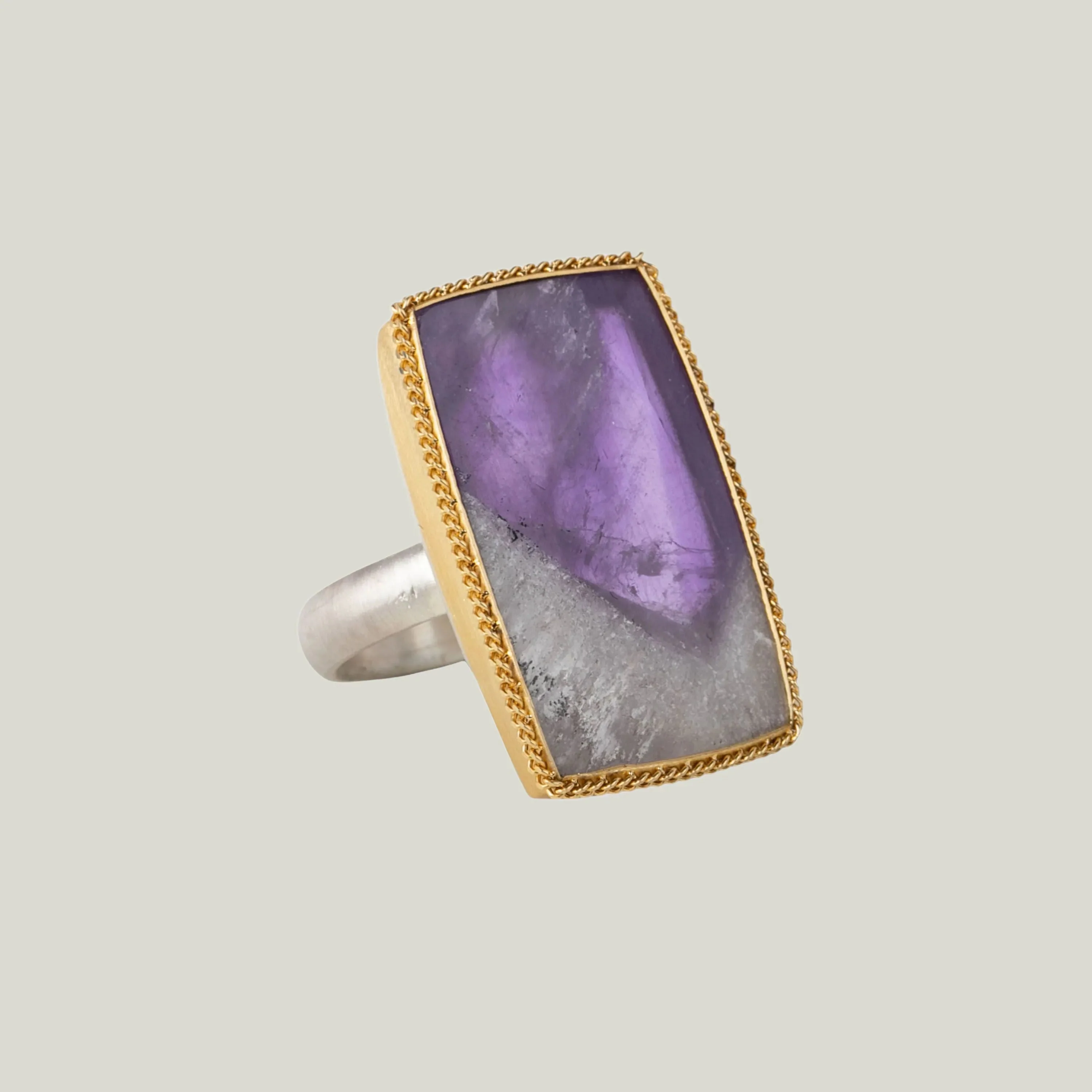 One-of-a-Kind Rectangular Amethyst Ring - Image 3