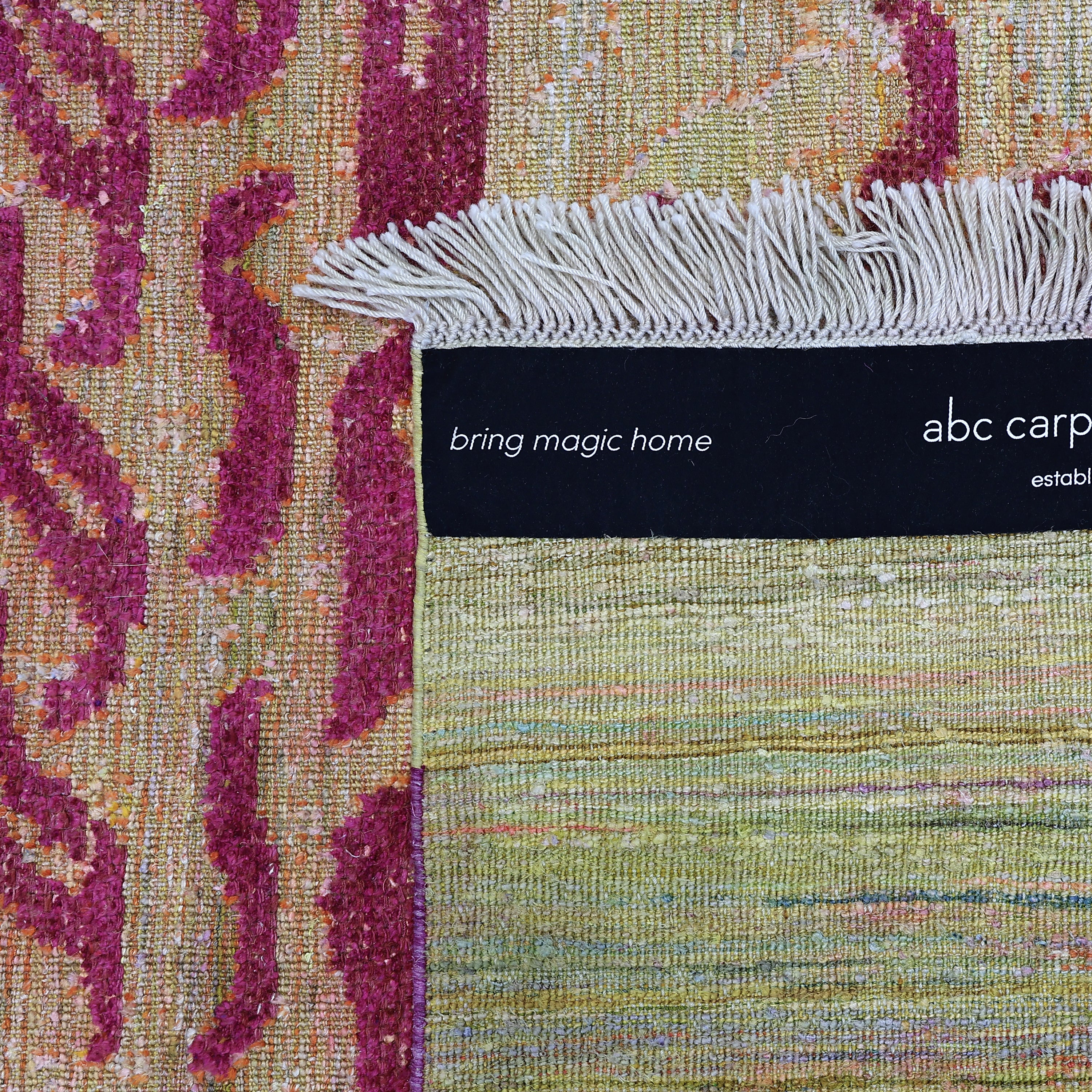 Orange Beige Alchemy Contemporary Silk Wool Blend Rug - 8'1" x 10'3" - Image 7