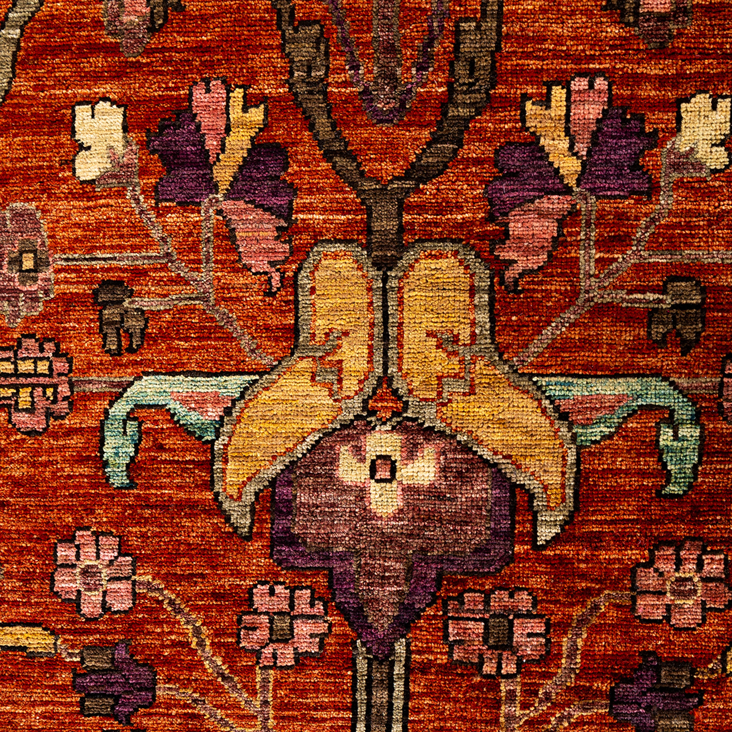 Red Traditional Wool Rug - 9' x 11'10" - Image 3