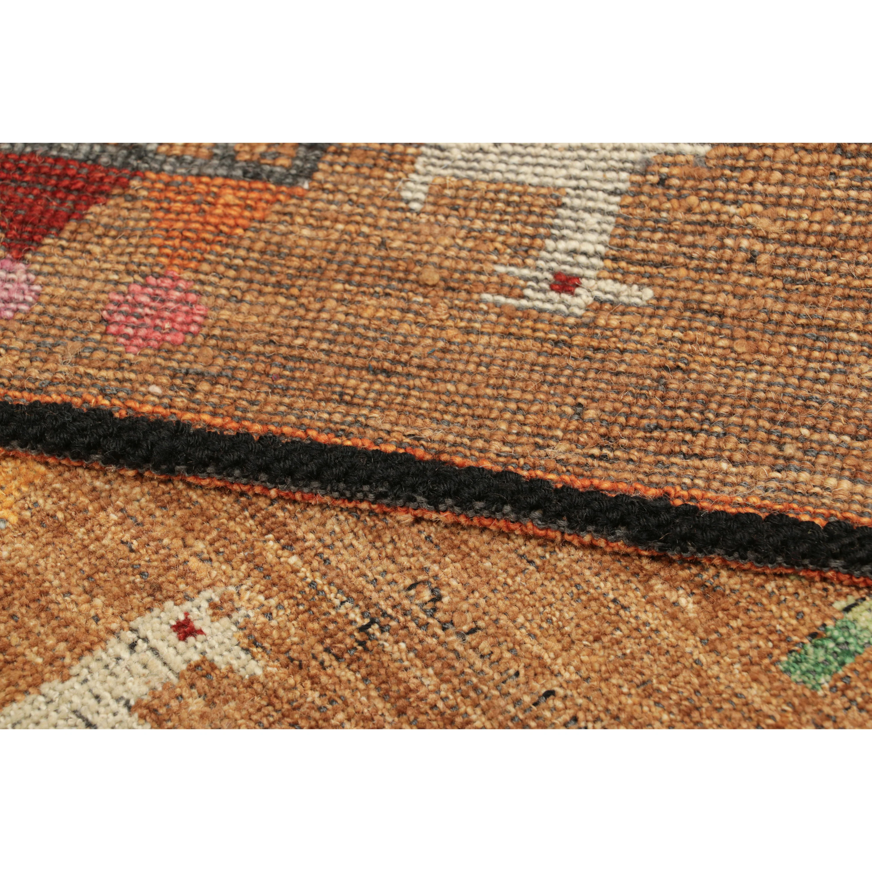 Orange Transitional Swedish Inspired Wool Rug - 2'2" x 3' - Image 7
