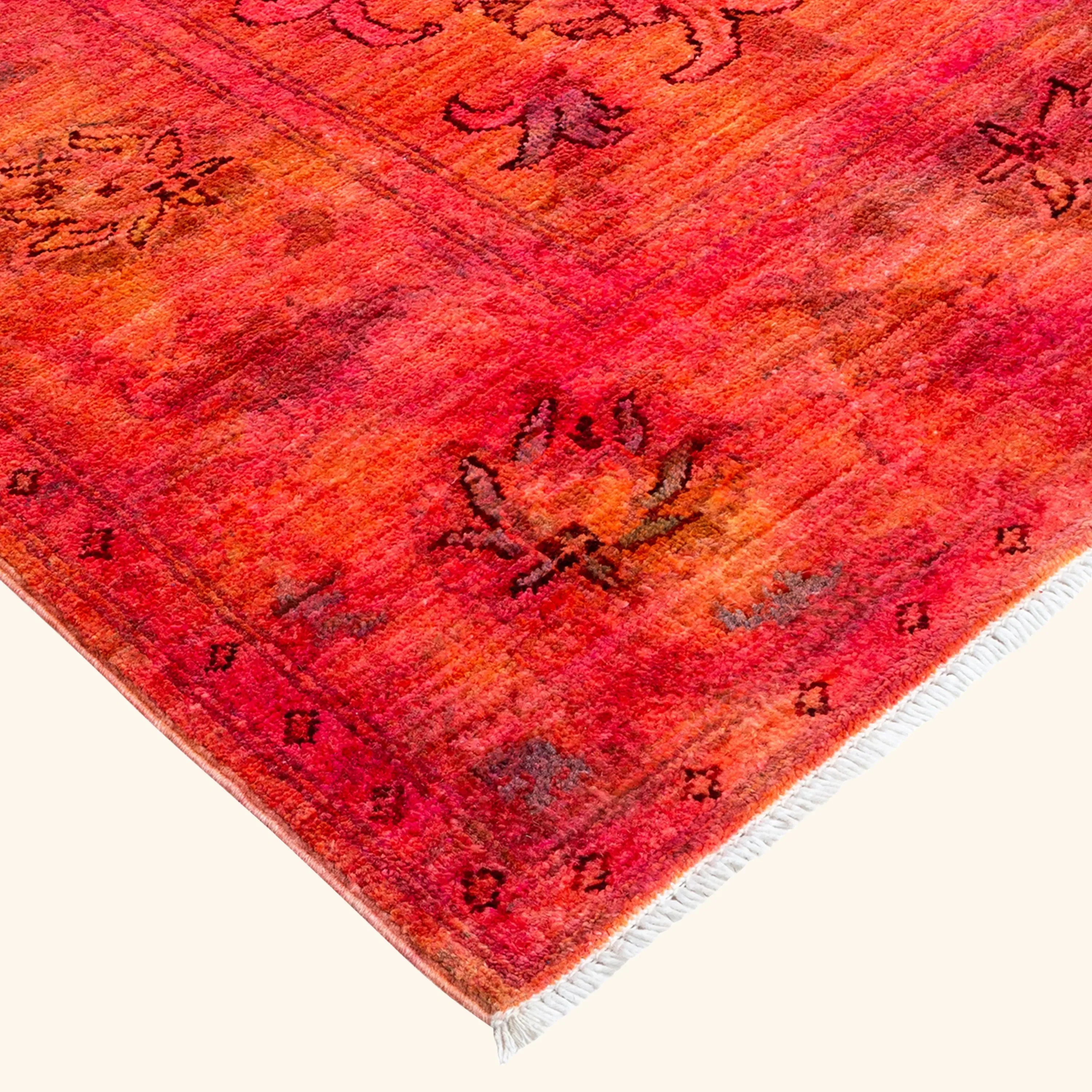 Pink and Orange Transitional Wool Rug - 5'2" x 7'10" - Image 2