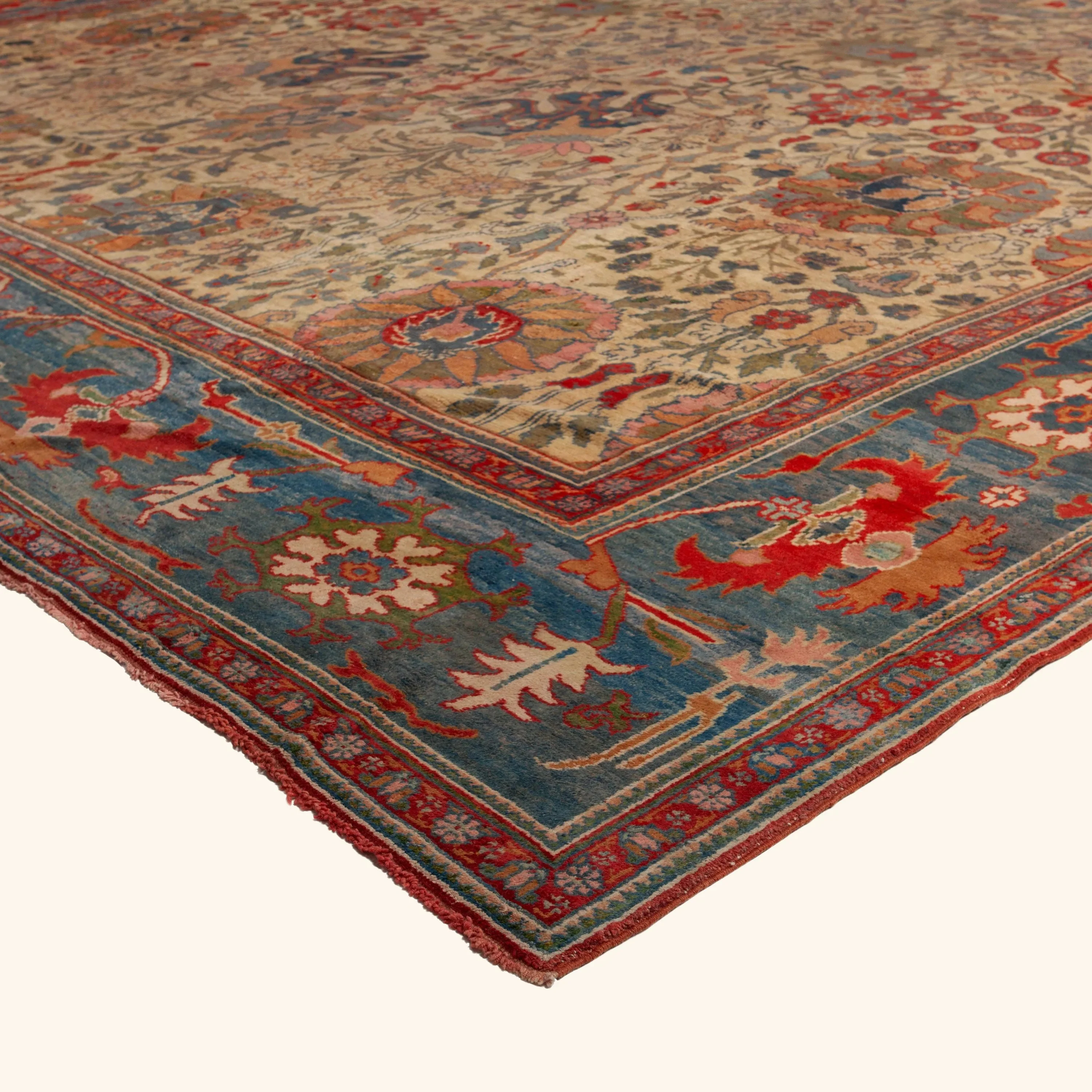 Multicolored Antique Persian Oushak Rug - 16'5" x 18'7" - Image 3