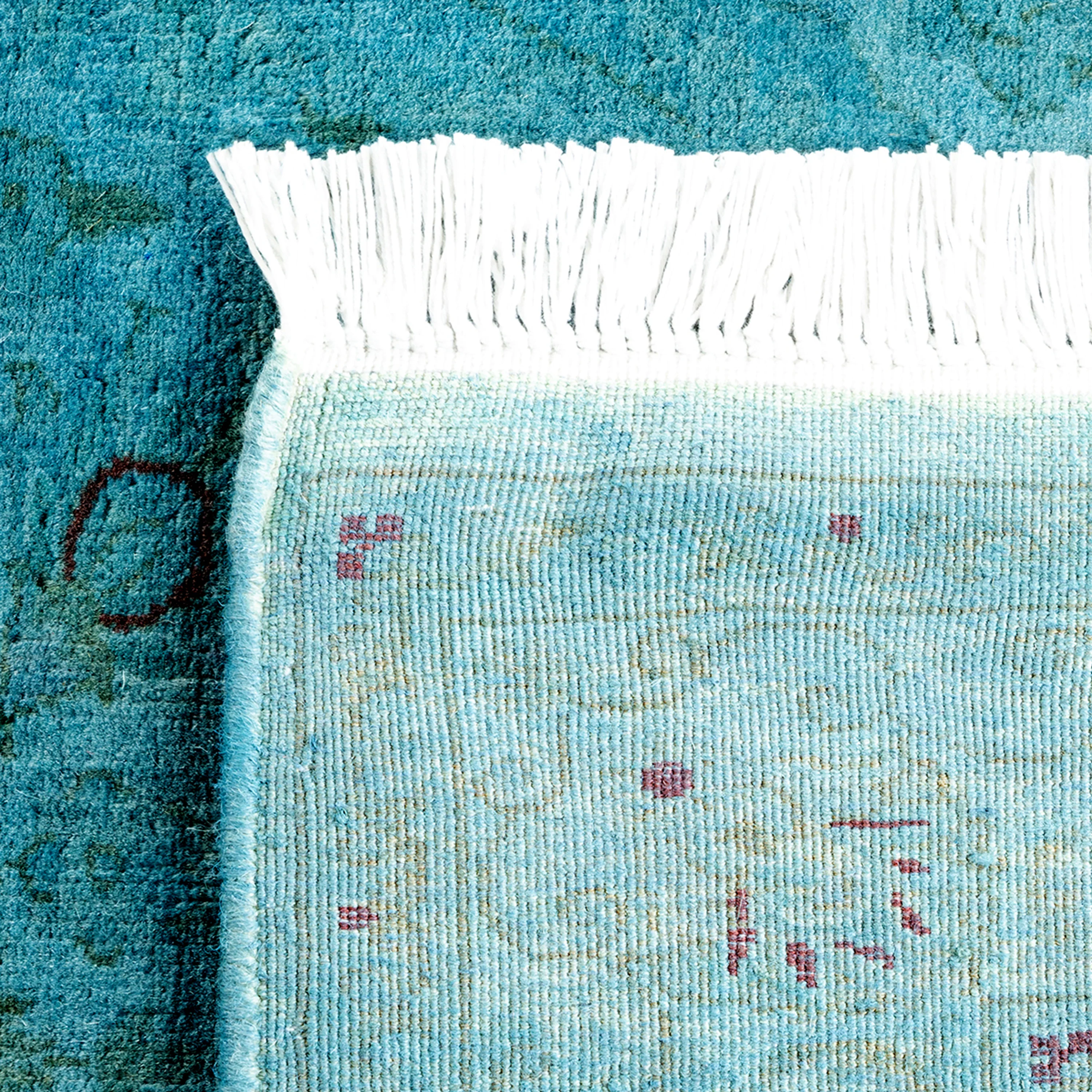 Teal Blue Samsara Wool Rug - 3'3" x 4'10" - Image 5