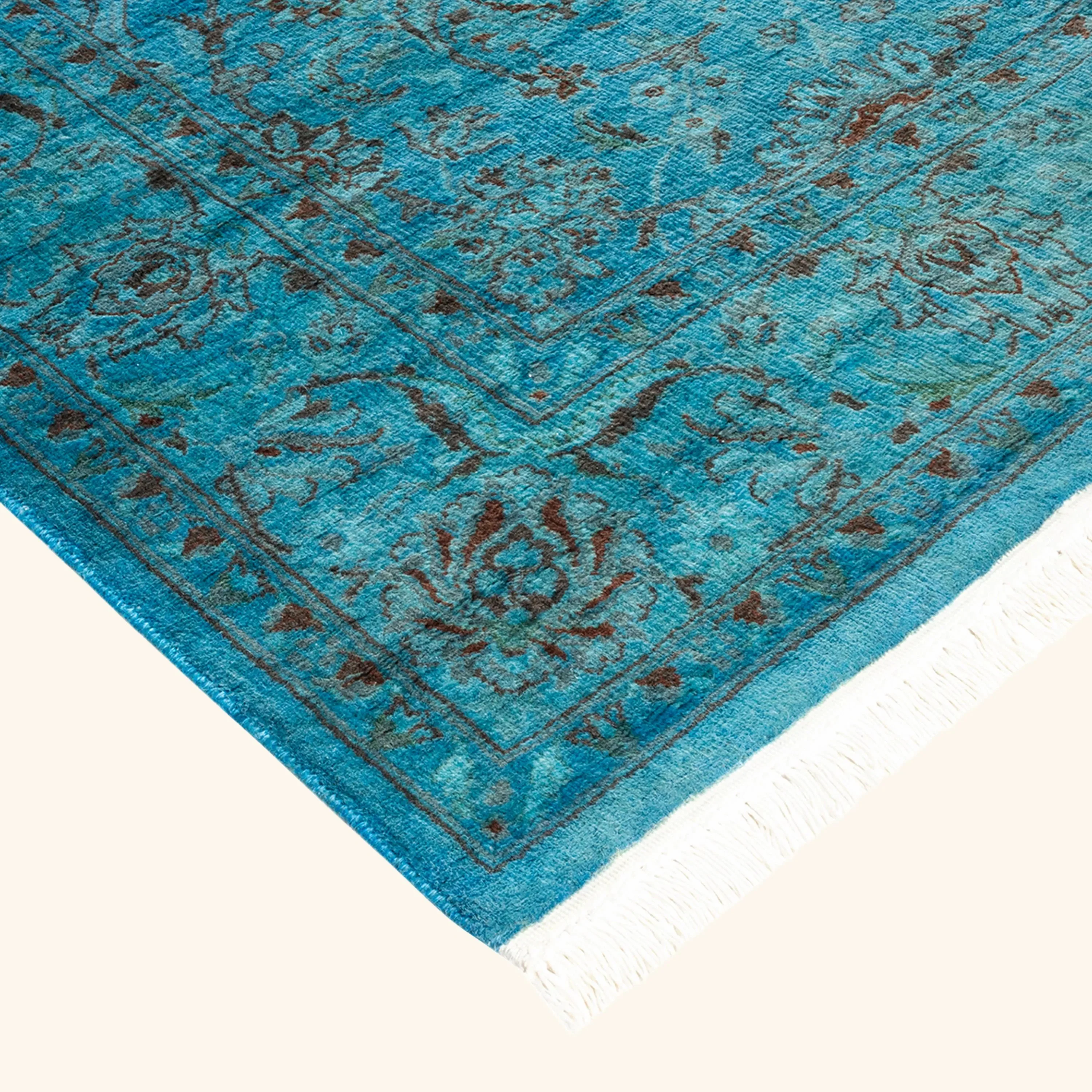 Blue and Brown Samsara Wool Rug - 4'2" x 6'2" - Image 8