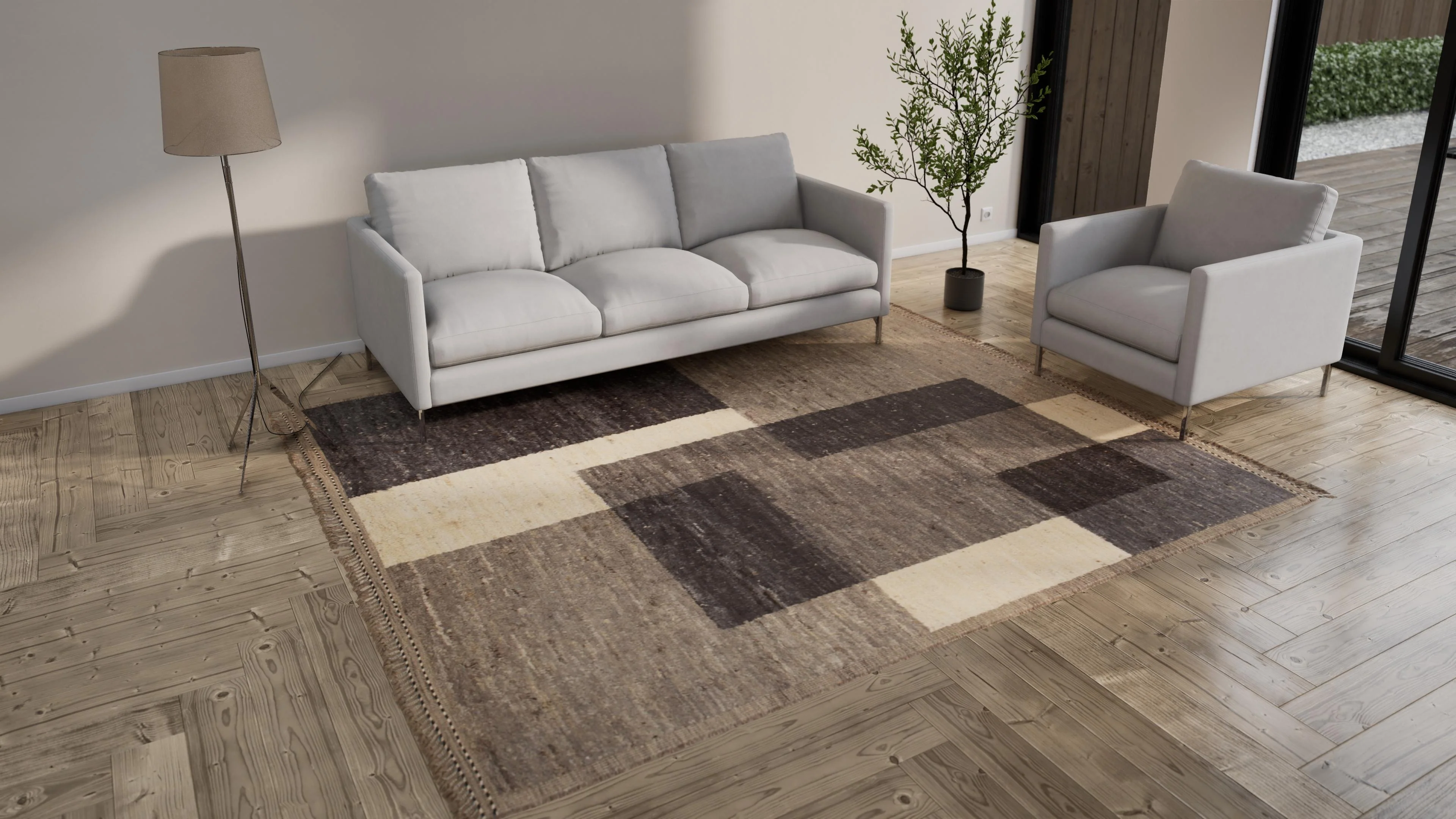 Grey Modern Wool Rug - 8'6'' x 10'1'' - Image 8