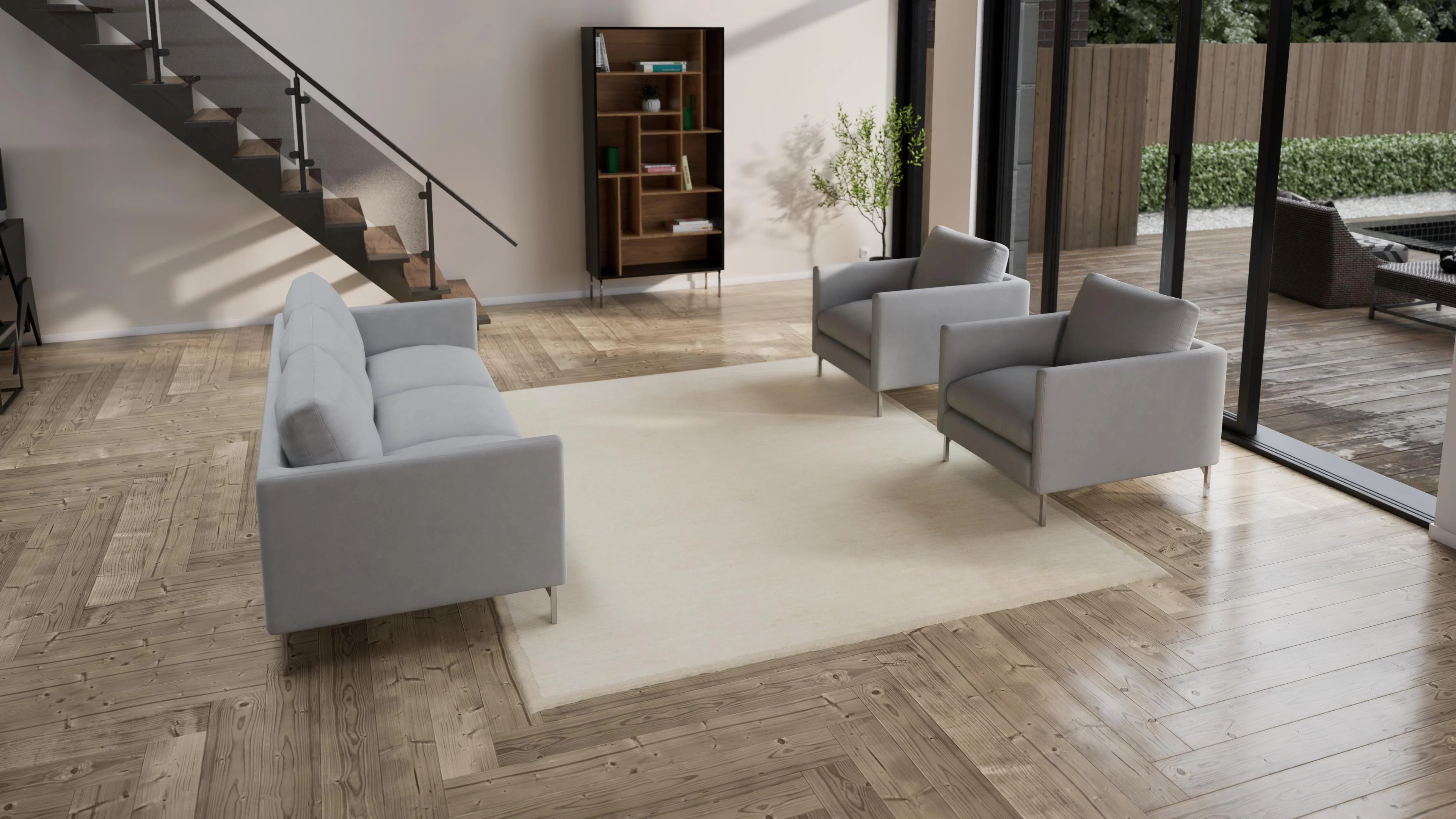 Cream Modern Wool Rug - 8'2'' x 10'2'' - Image 3