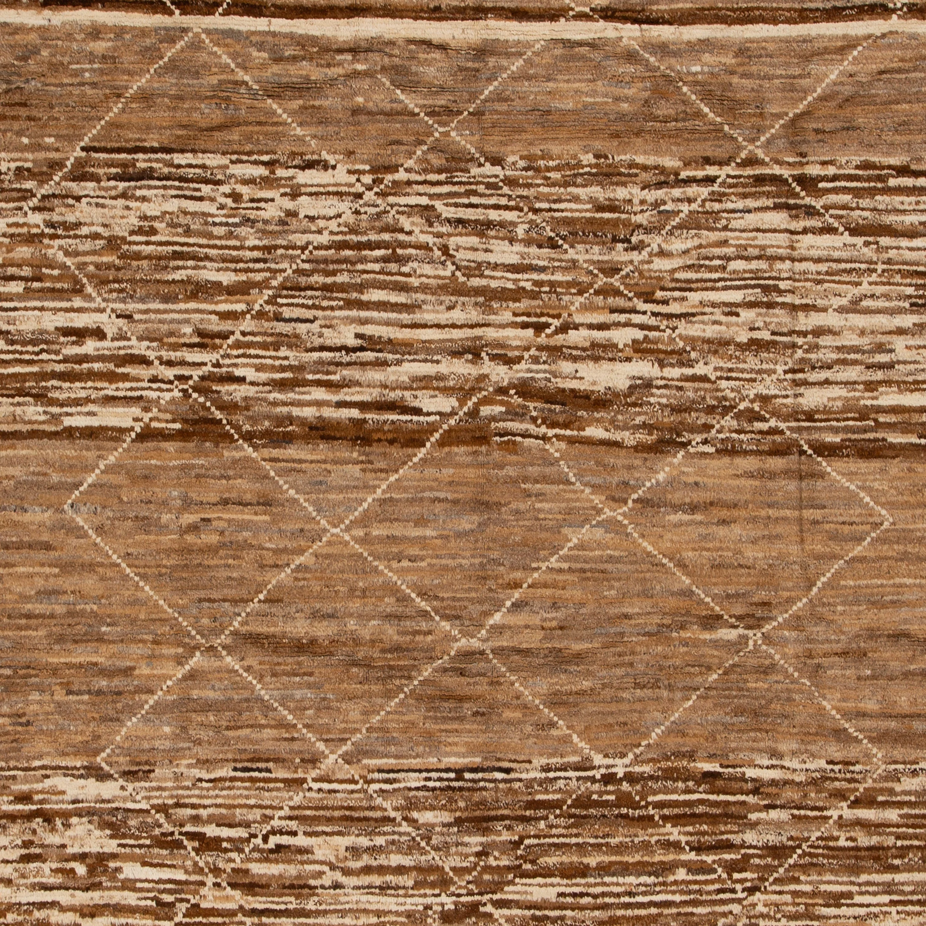 Brown Modern Wool Rug - 8'5'' x 10'9'' - Image 2